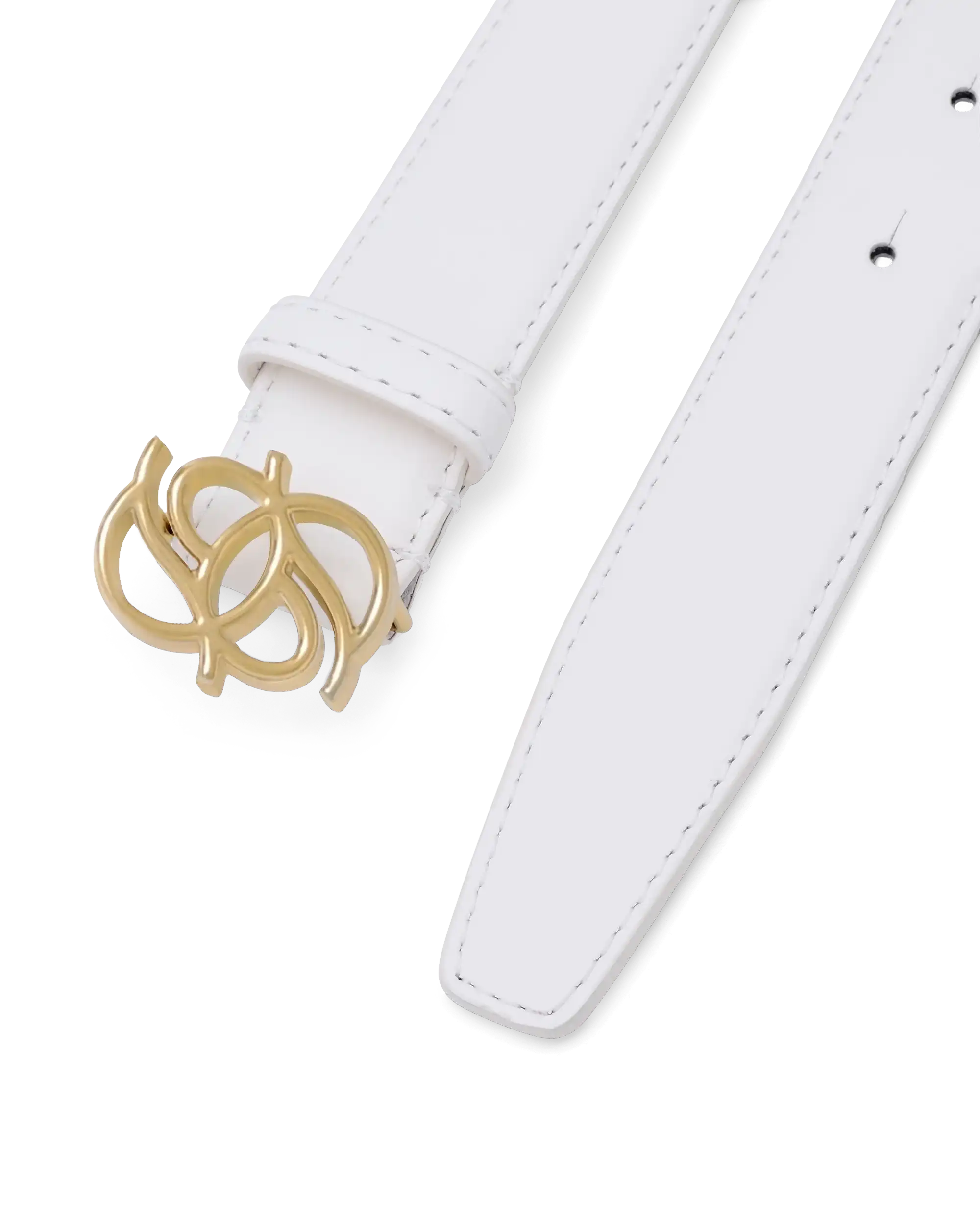 Drôle De Monsieur Monogramme Gürtel Ledergürtel Off White Leder