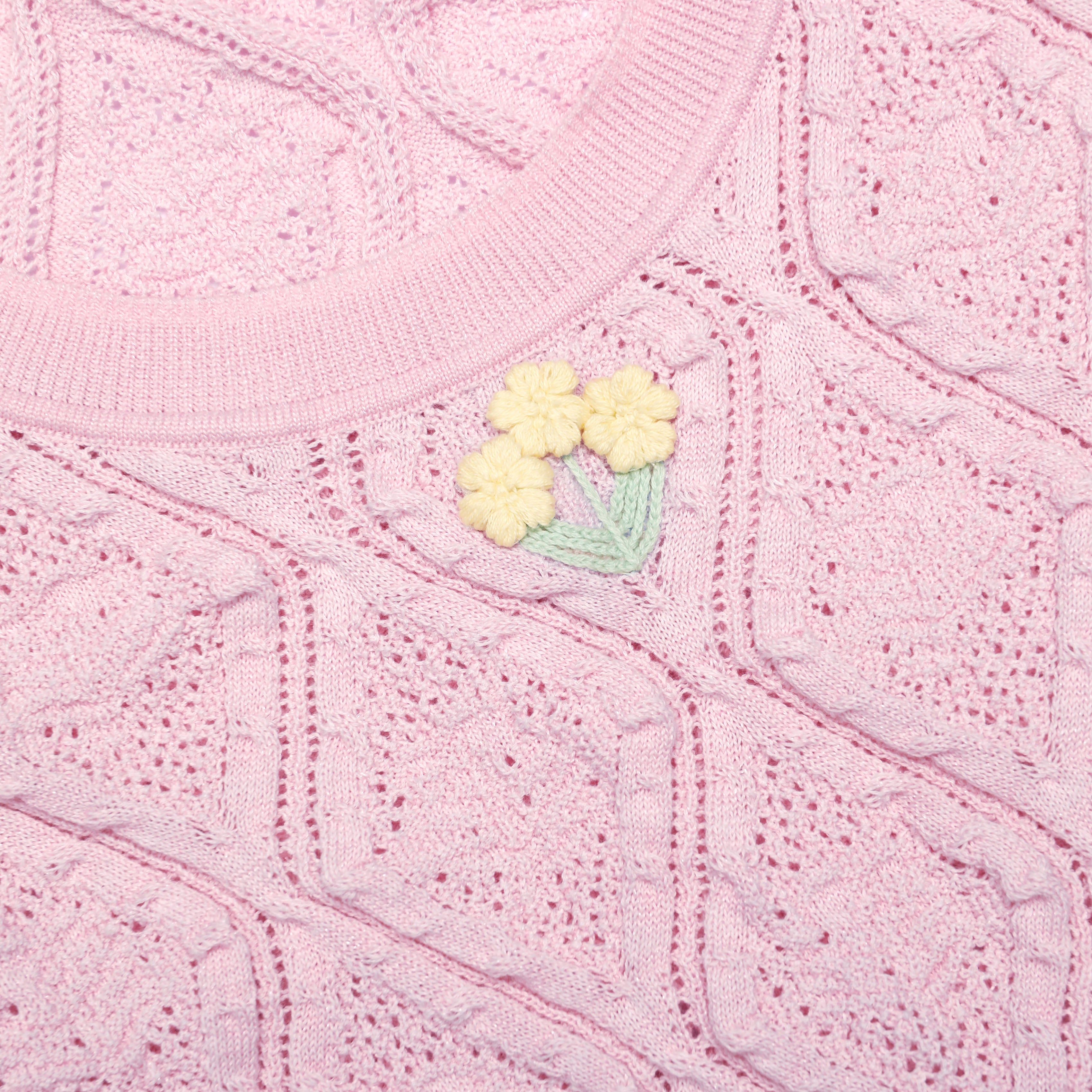 Self Portrait Dresses Pink Pointelle Knit Mini Kleid Rosa