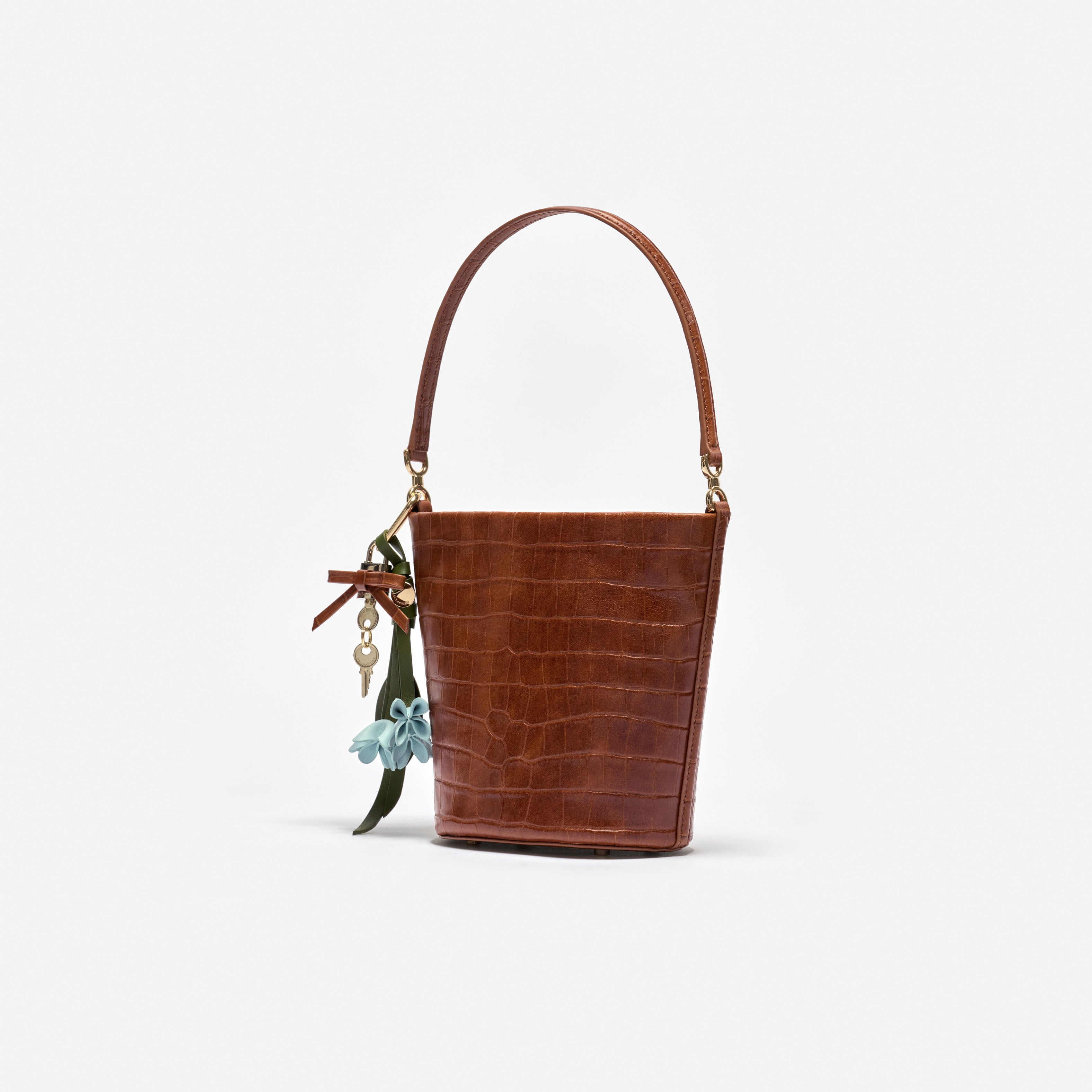 Self Portrait Brown Leather Bucket Tasche Braun Leder