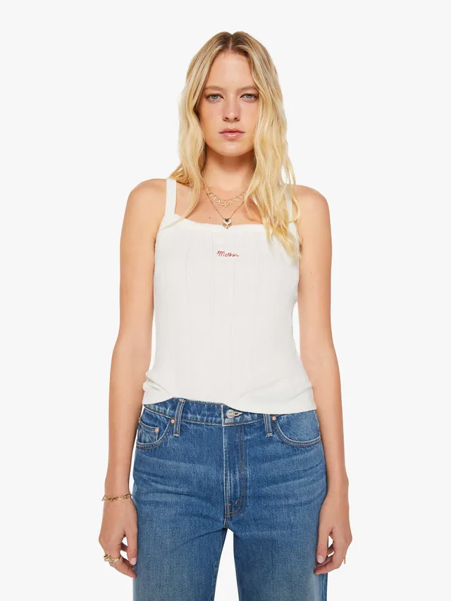 Mother Teeny Weeny Tank Top Whisper White Baumwolle