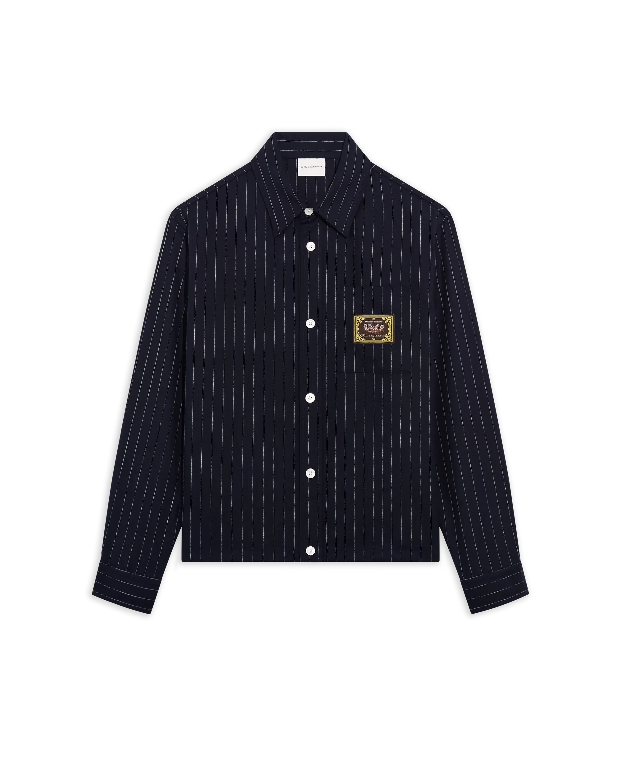 Drôle de Monsieur M-SH276 Hemd Navy Langarm Polyester
