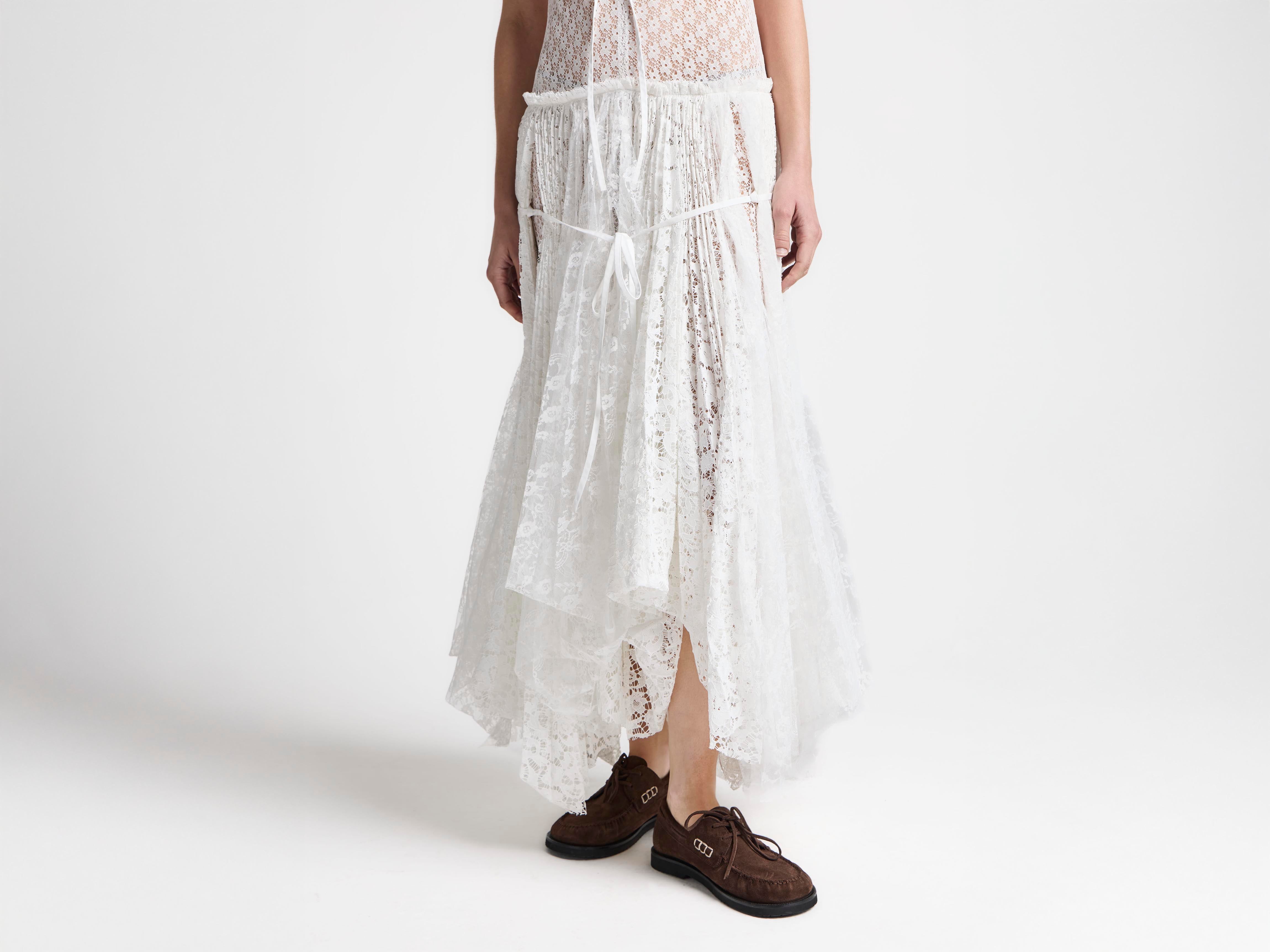 J.W.Anderson Dresses Longline Kleid Weiß Spitze Gr. 04-14