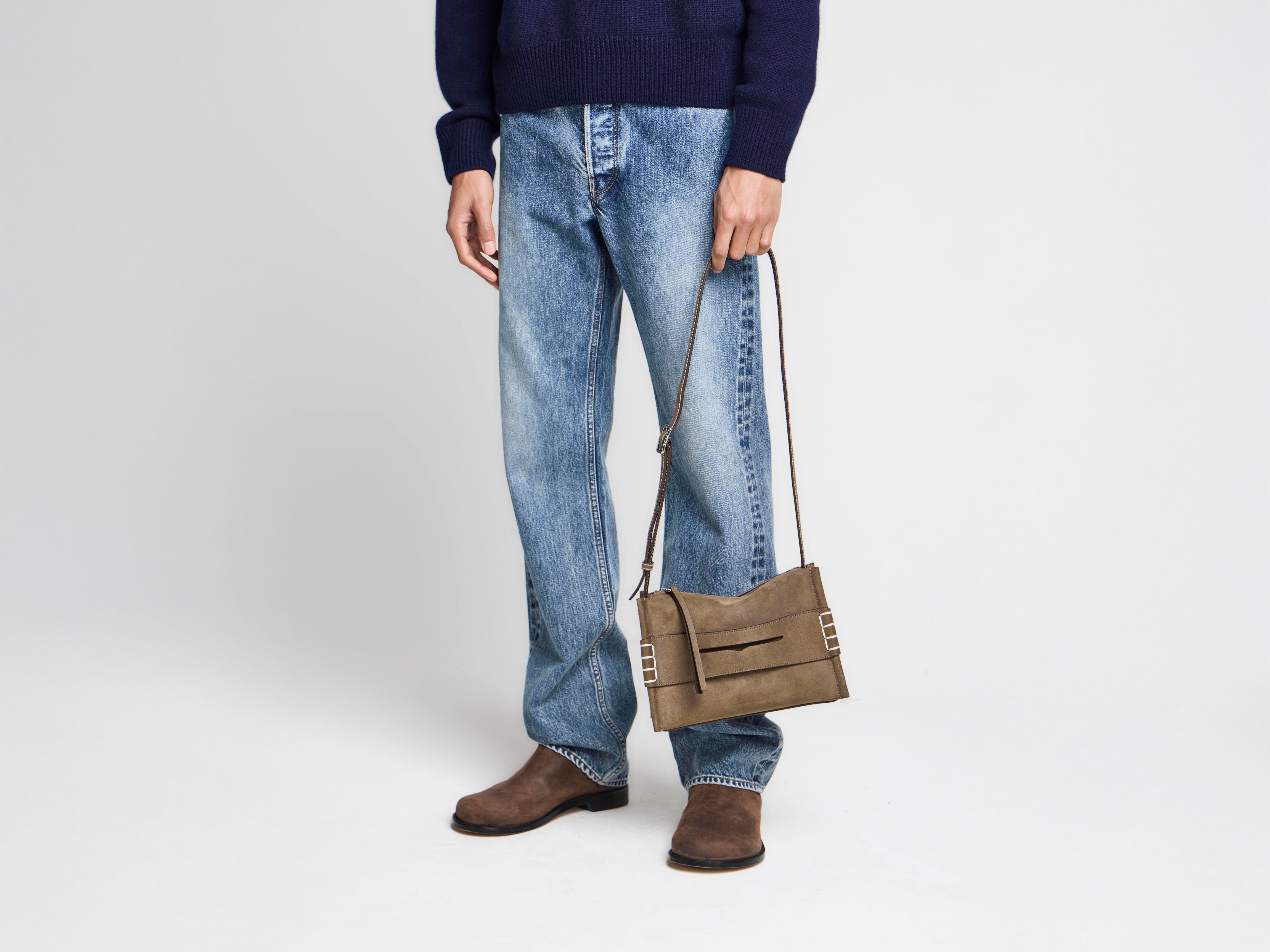 J.W.Anderson Small Messenger Loafer Tasche taupe Leder