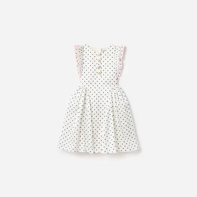 Self Portrait Cream Polka Dot Frill Dress Kinderkleid Creme