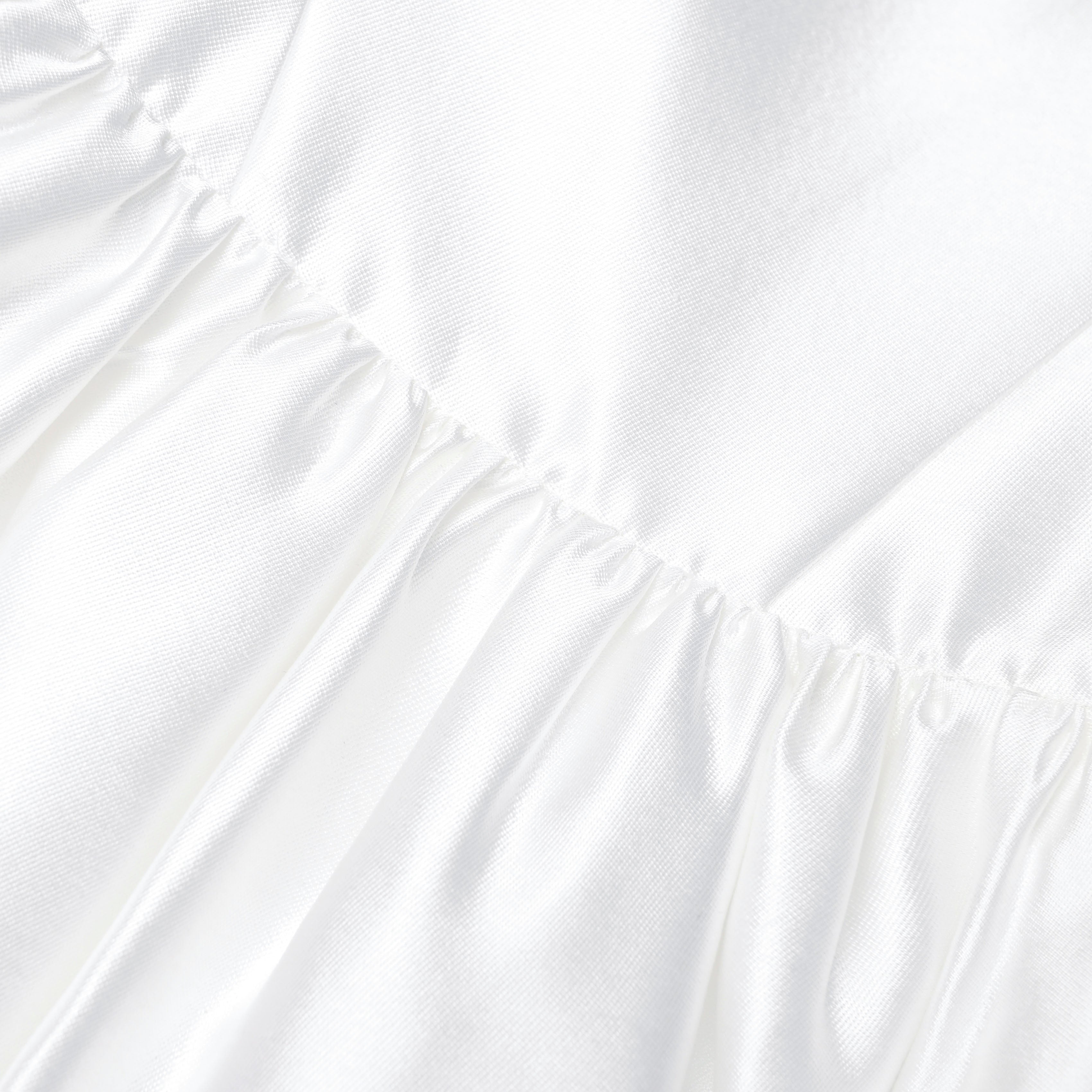 Self Portrait White Taffeta Midi Brautkleid Weiss Traegerlos