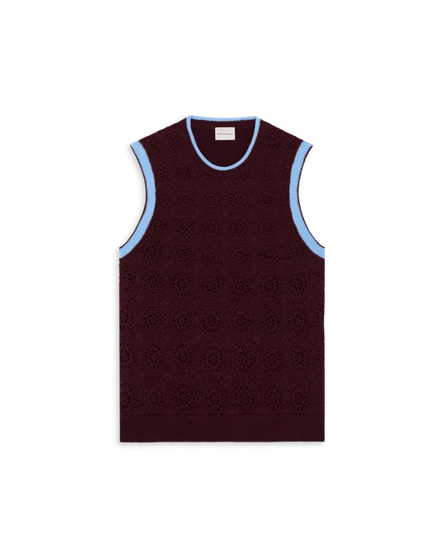 Drôle De Monsieur Débardeur Maille Crochet Tank Top Rot Baumwolle
