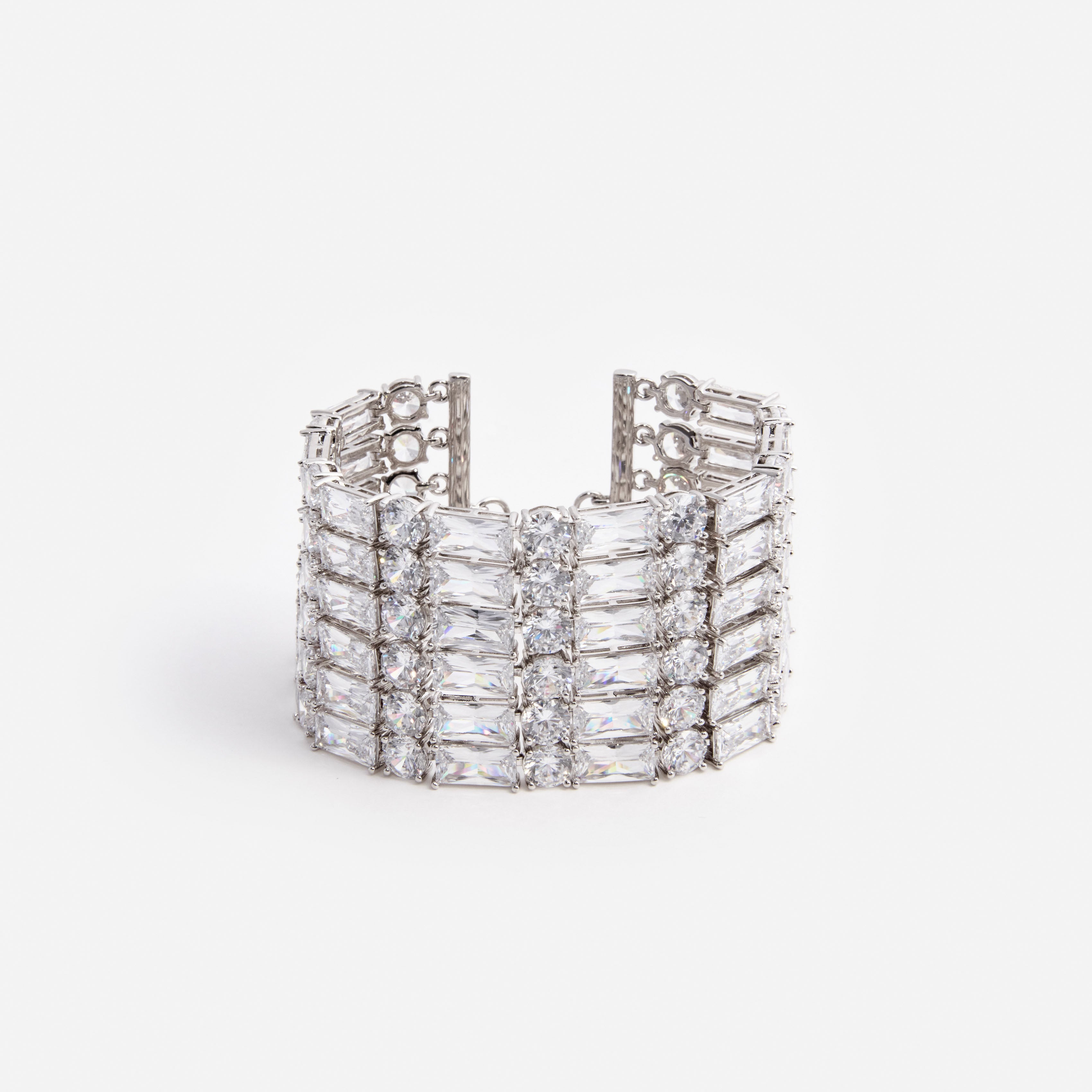 Self Portrait Silver Crystal Bracelet Armband Silber Kristall