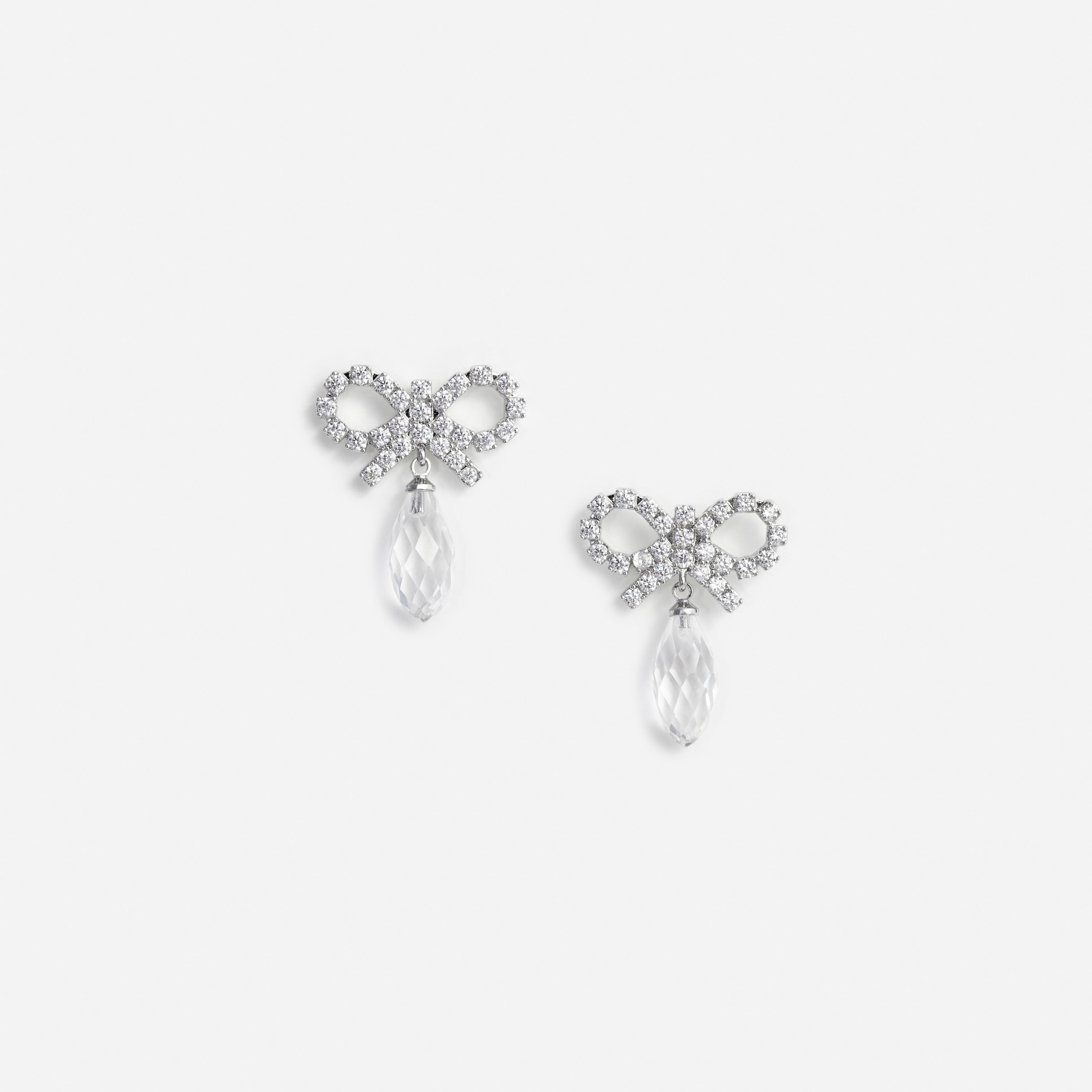 Self Portrait Bow Crystal Droplet Ohrringe One Size Silber