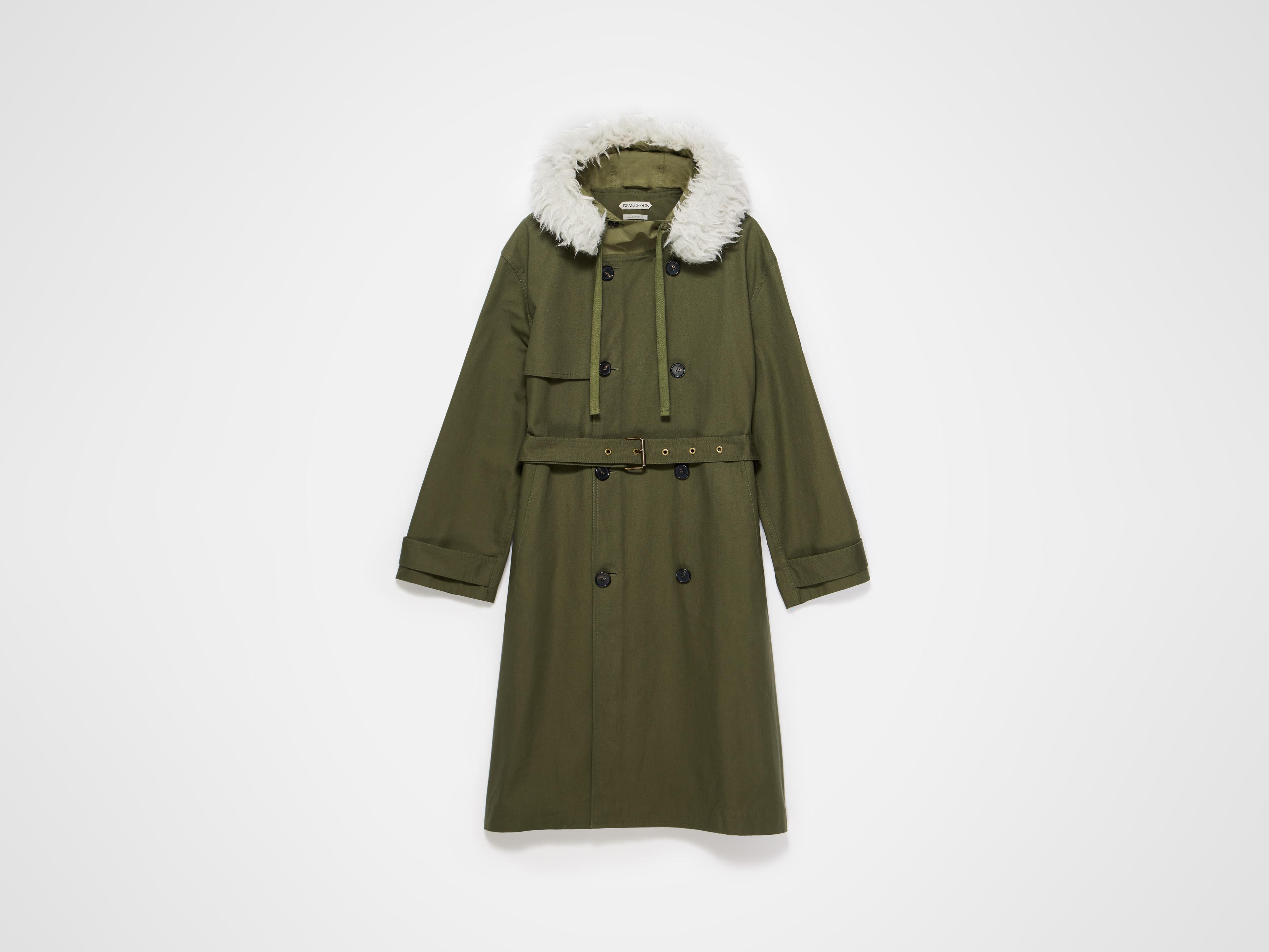 J.W.Anderson Double Breasted Parka Mantel Hunter Green Wolle