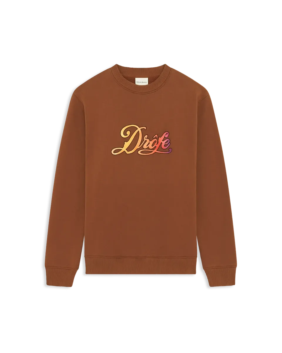 Drôle De Monsieur Dégradé Sweatshirt Braun Baumwollmix Stick