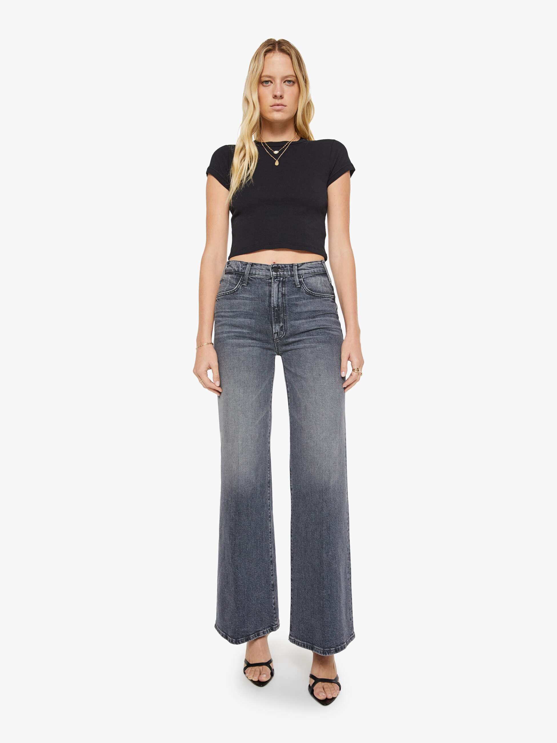 Mother The Itty Bitty Ringer Crop T-Shirt Schwarz Cropped