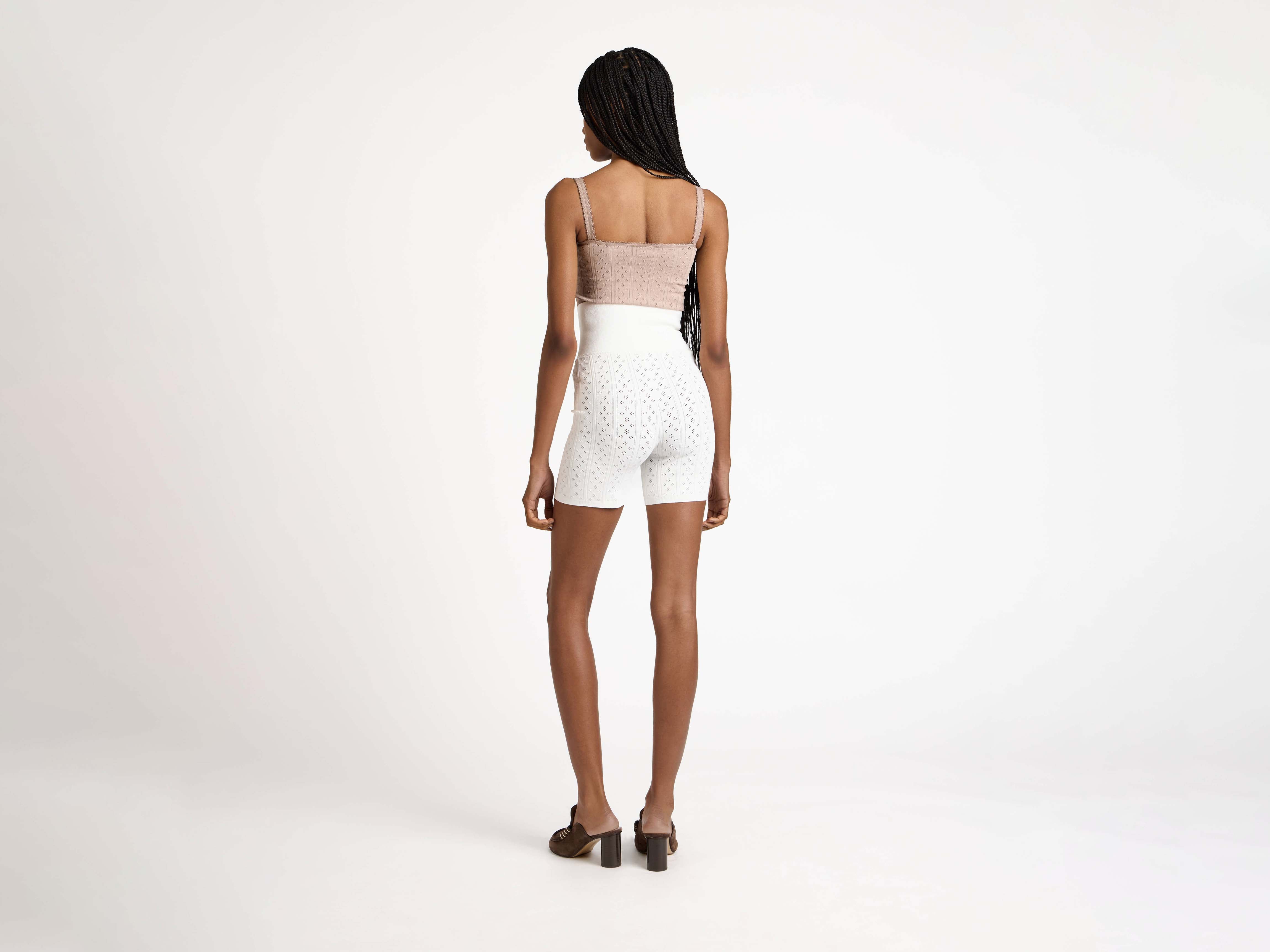 J.W.Anderson Knitted Pointelle Shorts Weiß Viskose