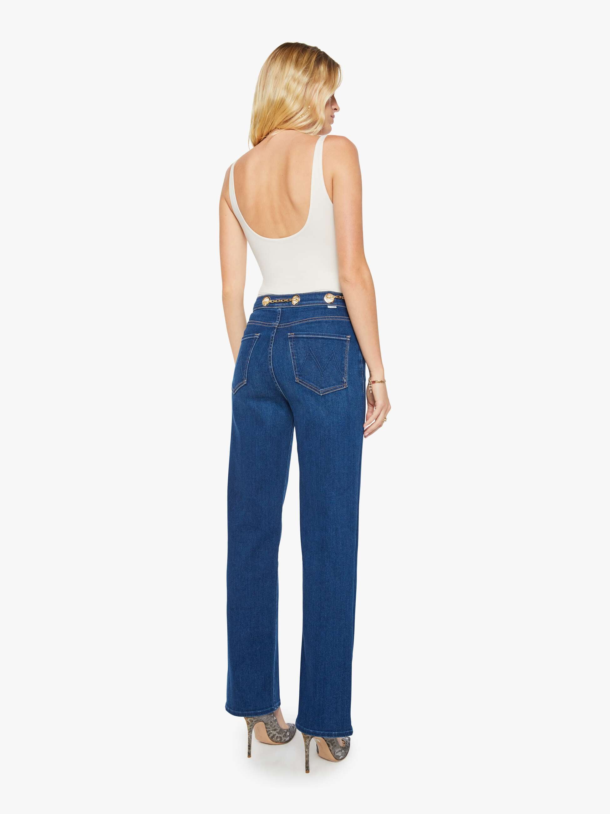 Mother The Off The Chain High Waisted Tunnel Vision Sneak Jeans Pinkies Up