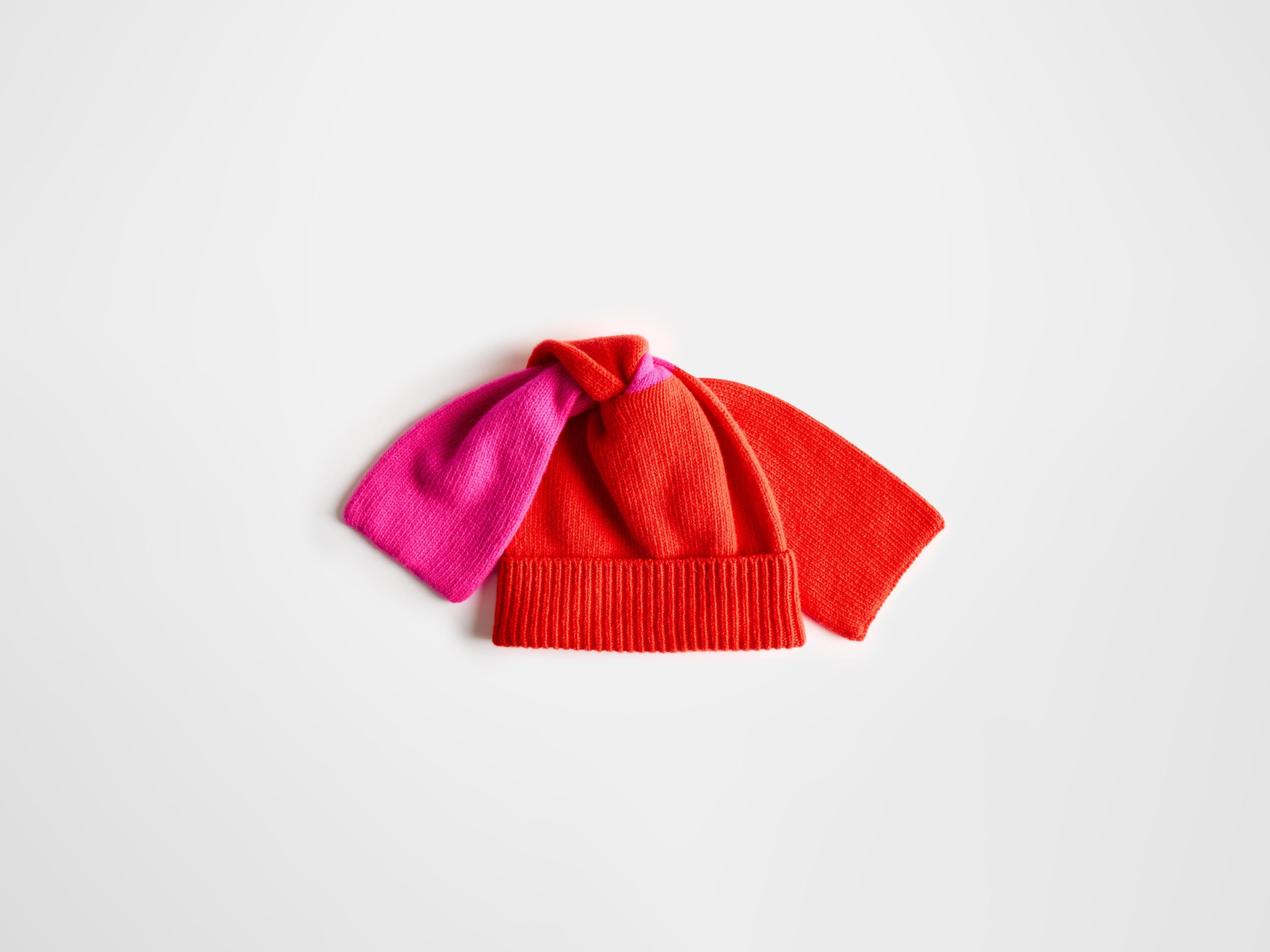 J.W.Anderson Knotted Beanie Mütze Neon Orange OS
