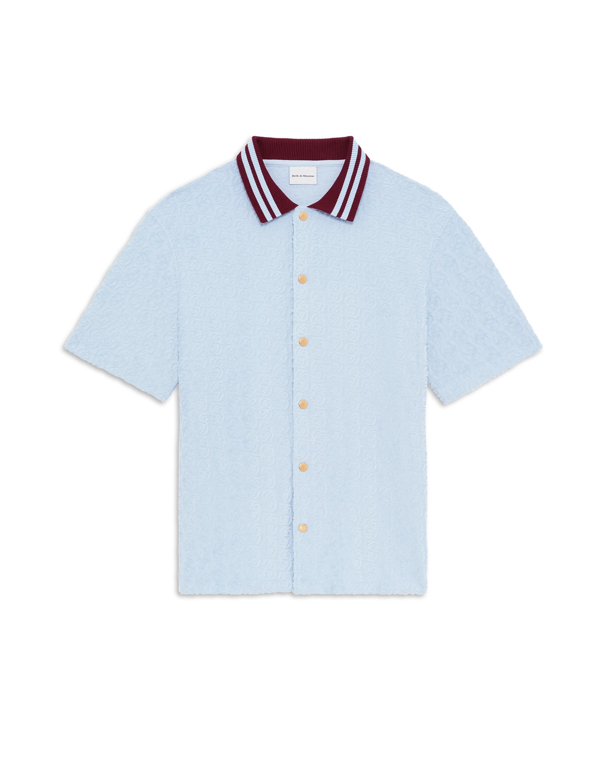 Drôle De Monsieur Monogram Shirt Blau Terry Baumwolle