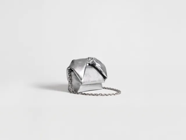 J.W.Anderson Small Twister Bag Tasche Silber Leder O/S