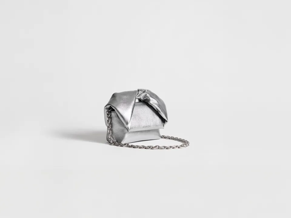 J.W.Anderson Small Twister Bag Tasche Silber Leder O/S