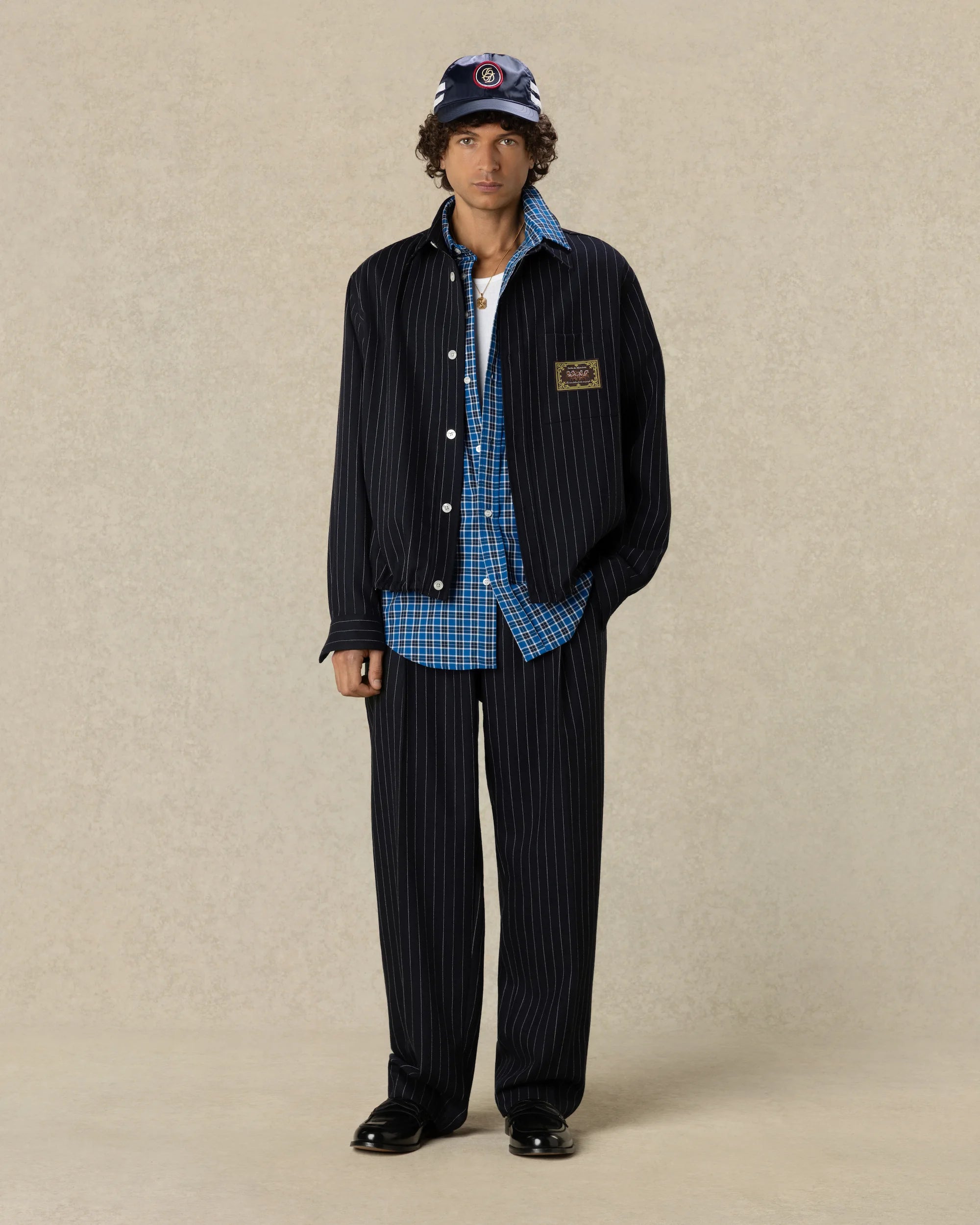 Drôle de Monsieur M-SH276 Hemd Navy Langarm Polyester