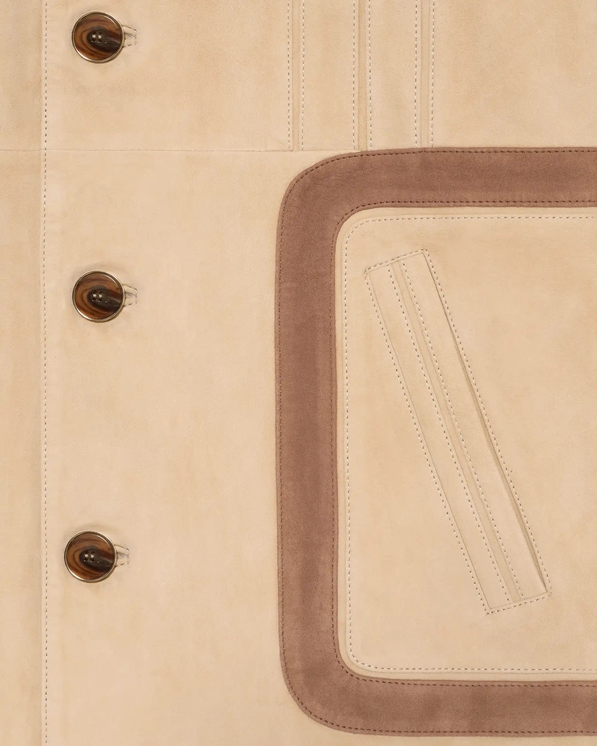 Drôle De Monsieur Leather Safari Lederjacke Beige Ziegenleder