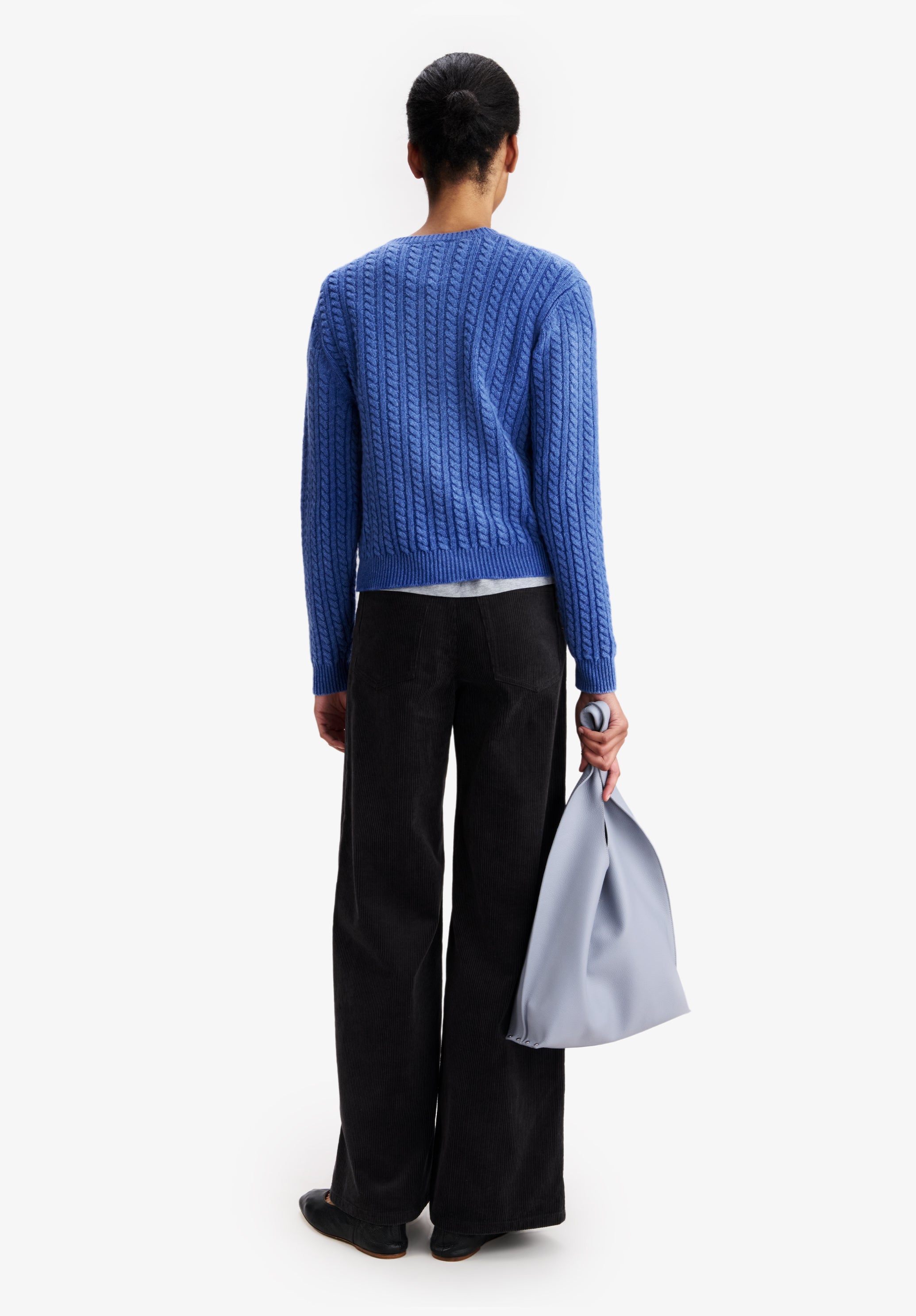 A.P.C. Zopfstrickpullover Blau Rundhals Slim