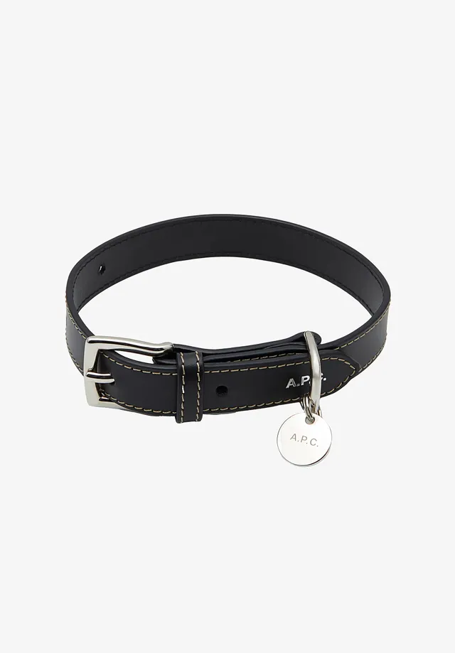 A.P.C. Toutou Hundehalsband Leder Schwarz T1