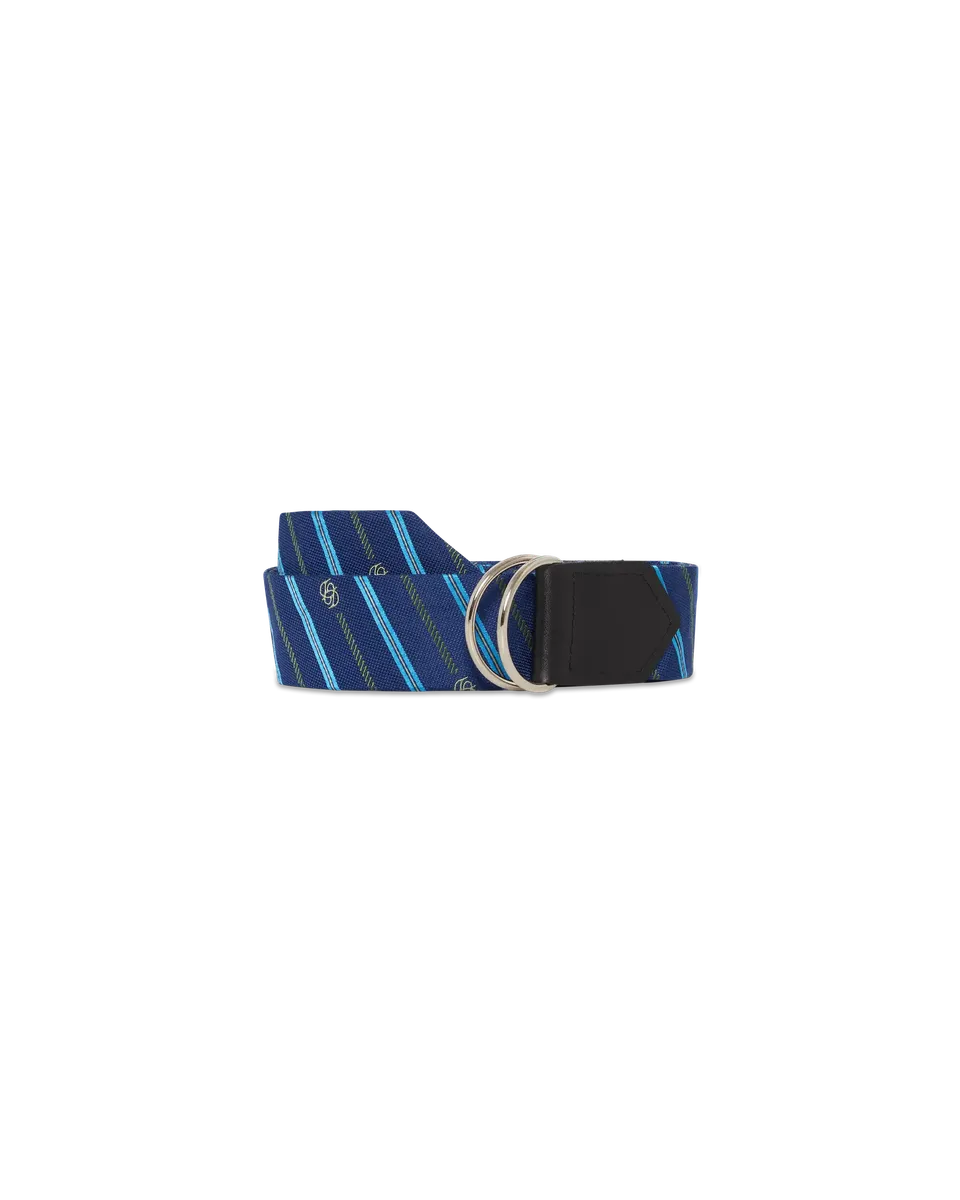 Drôle De Monsieur Double D-Ring Gürtel Blau Seide