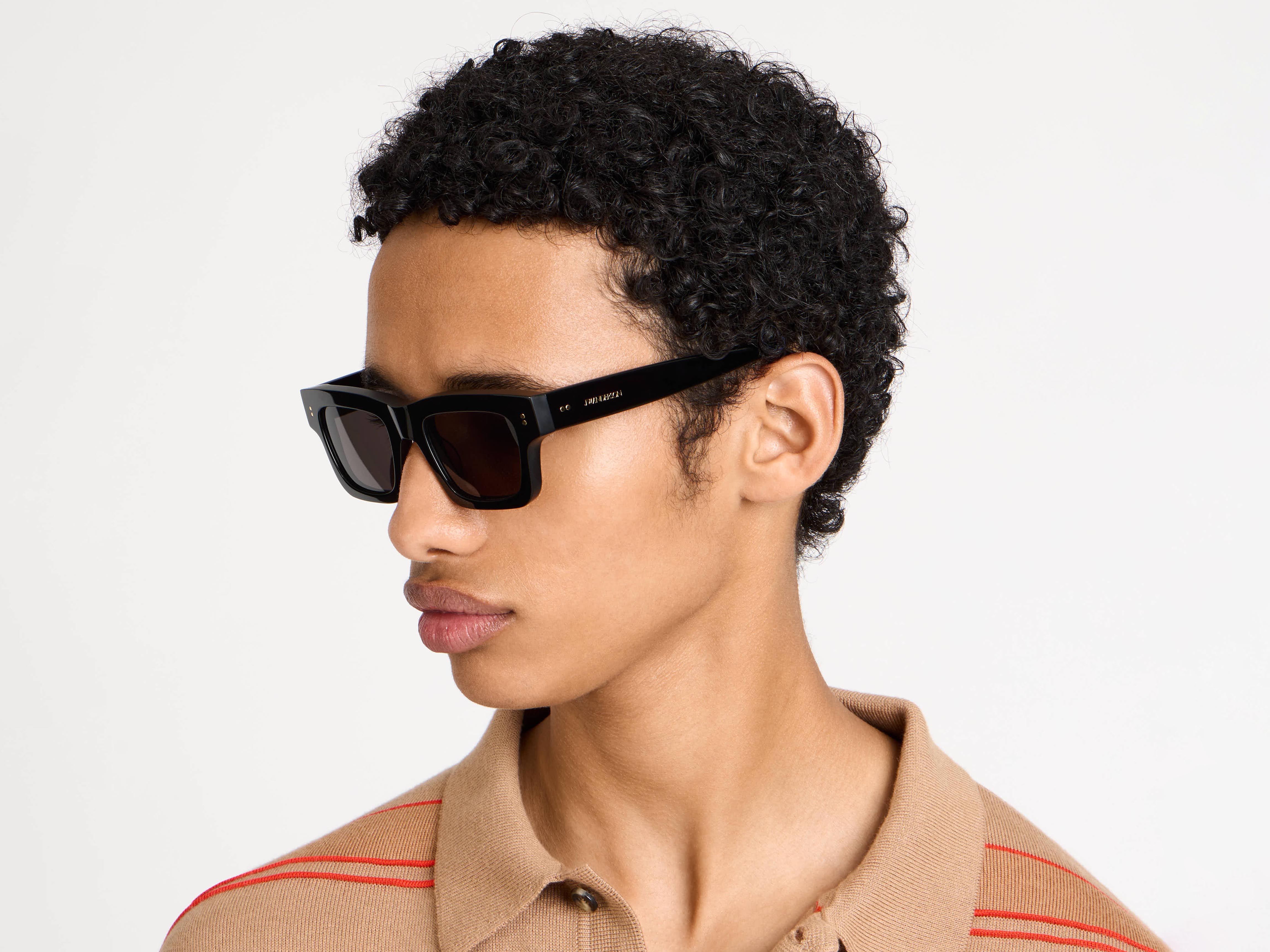 J.W.Anderson JWA02 Sonnenbrille Unisex Schwarz Rechteckig