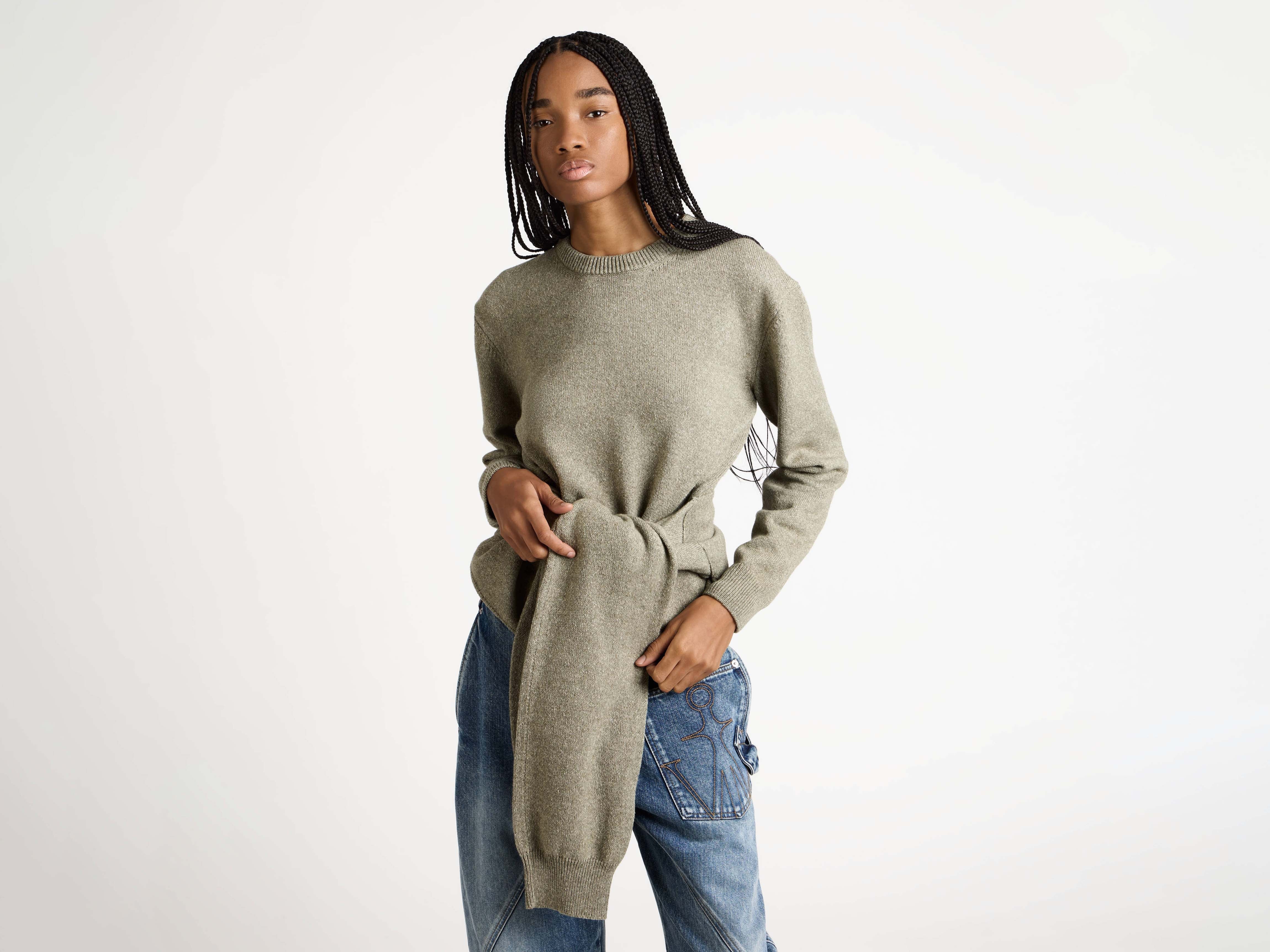 J.W.Anderson Sleeve-Tie Jumper Strickpullover Salbei
