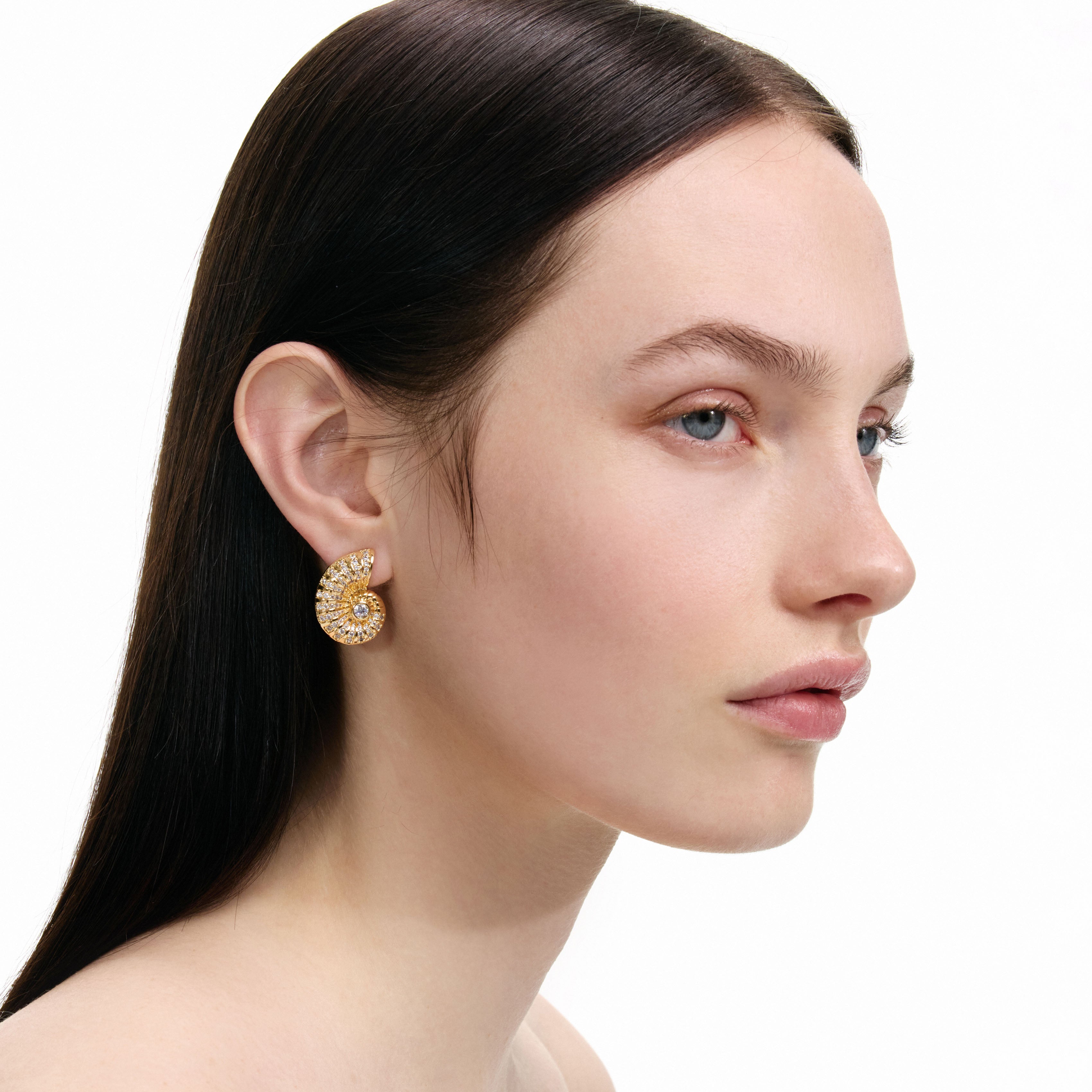 Self Portrait Gold Crystal Shell Ohrringe One Size