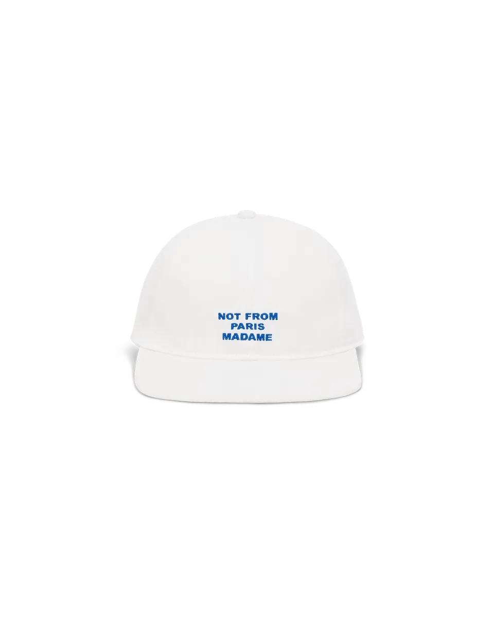 Drôle De Monsieur Flat Slogan Cap Weiß Baumwolle