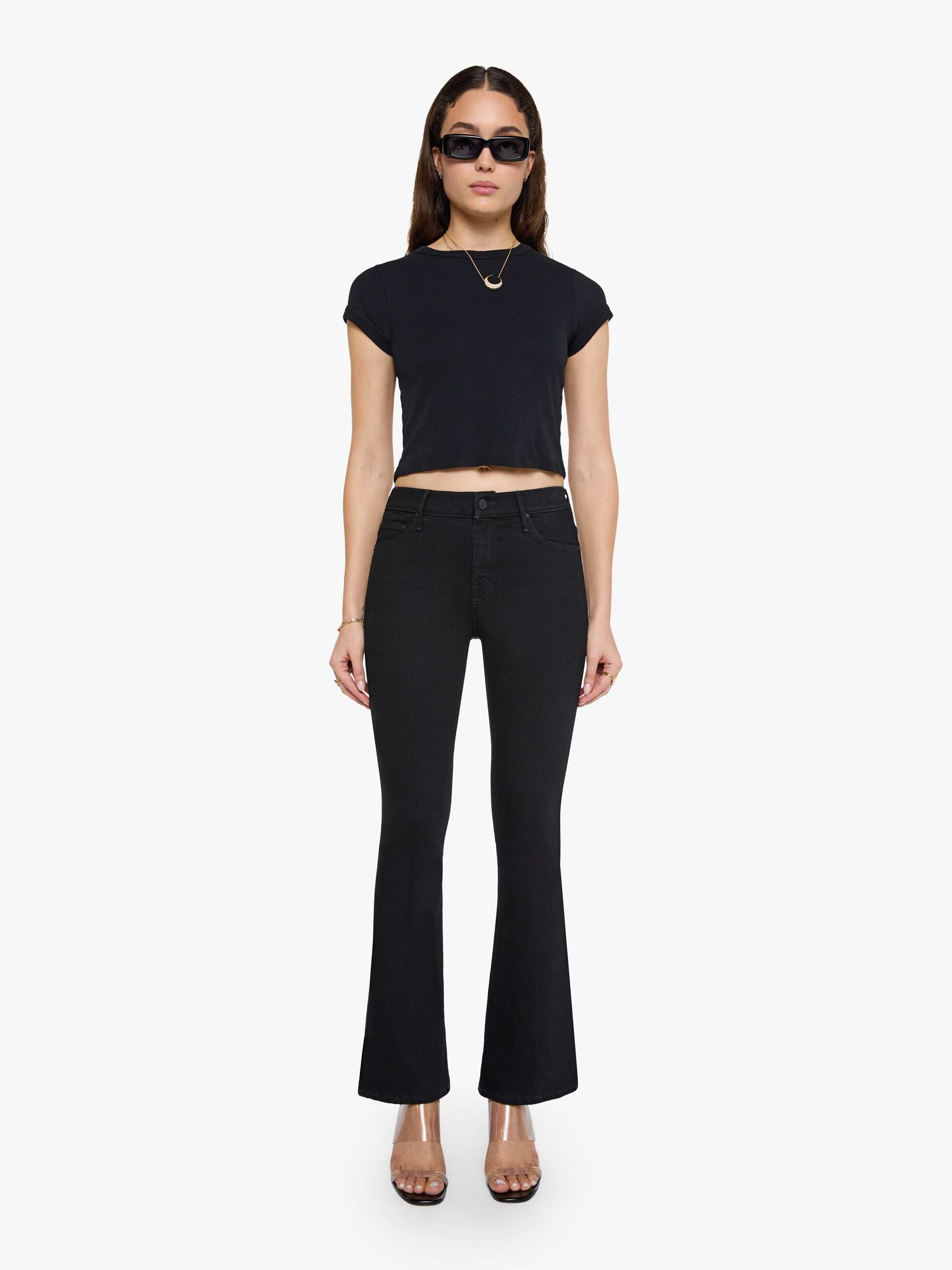 Mother The Weekender Jeans Nighty Night Schwarz Flare