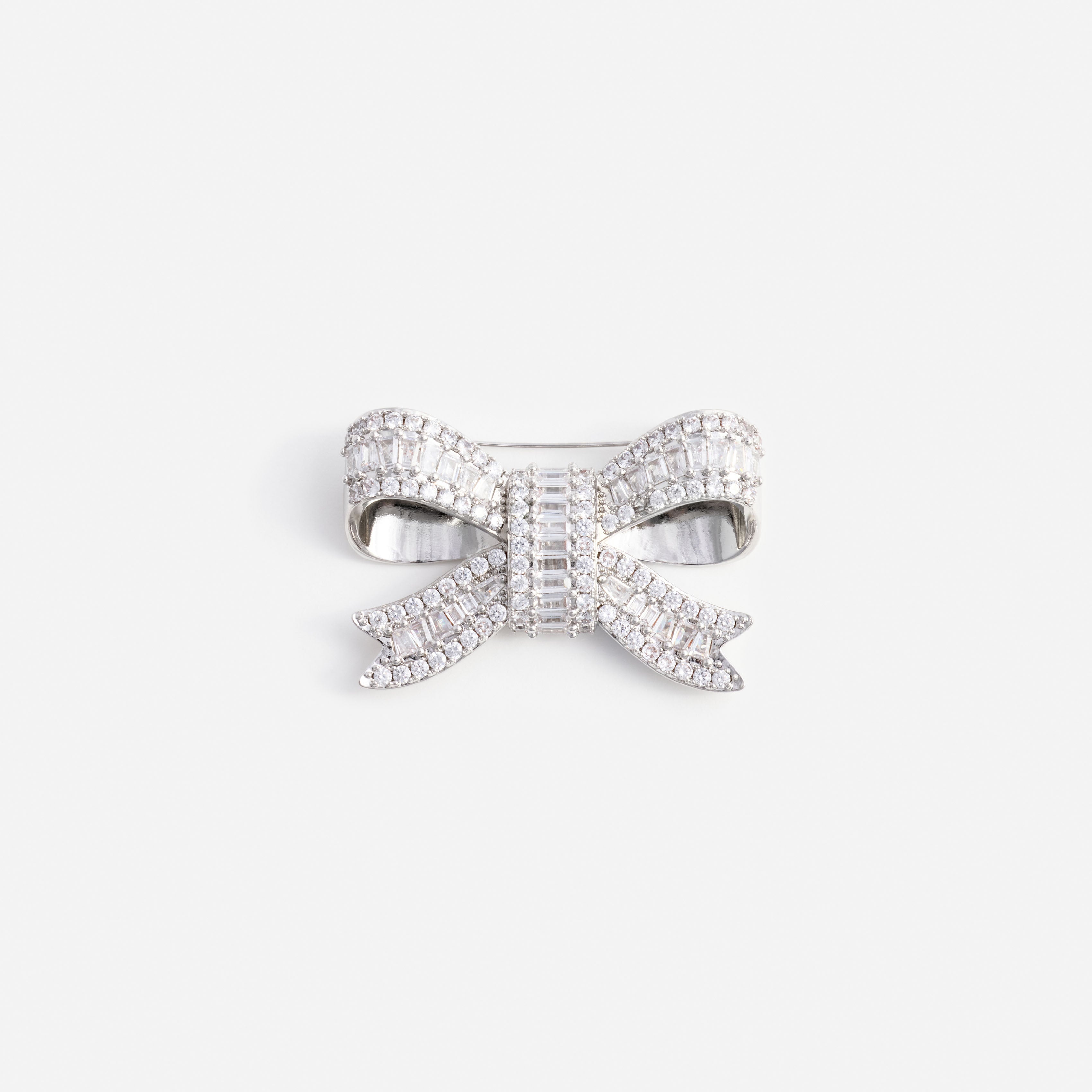 Self Portrait Crystal Bow Brosche Silber Kristall