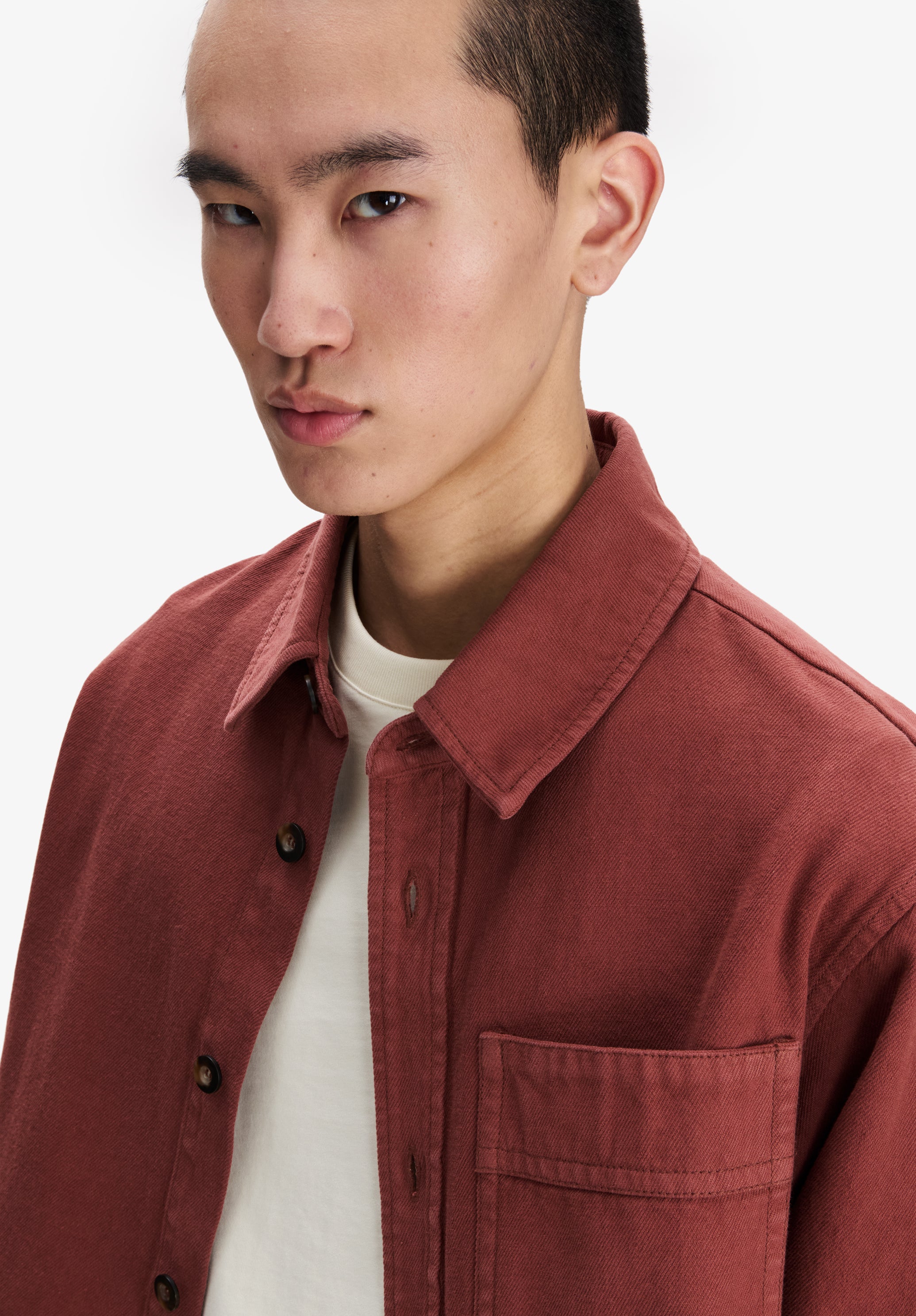 A.P.C. Overshirt bordeaux recycelte Baumwolle