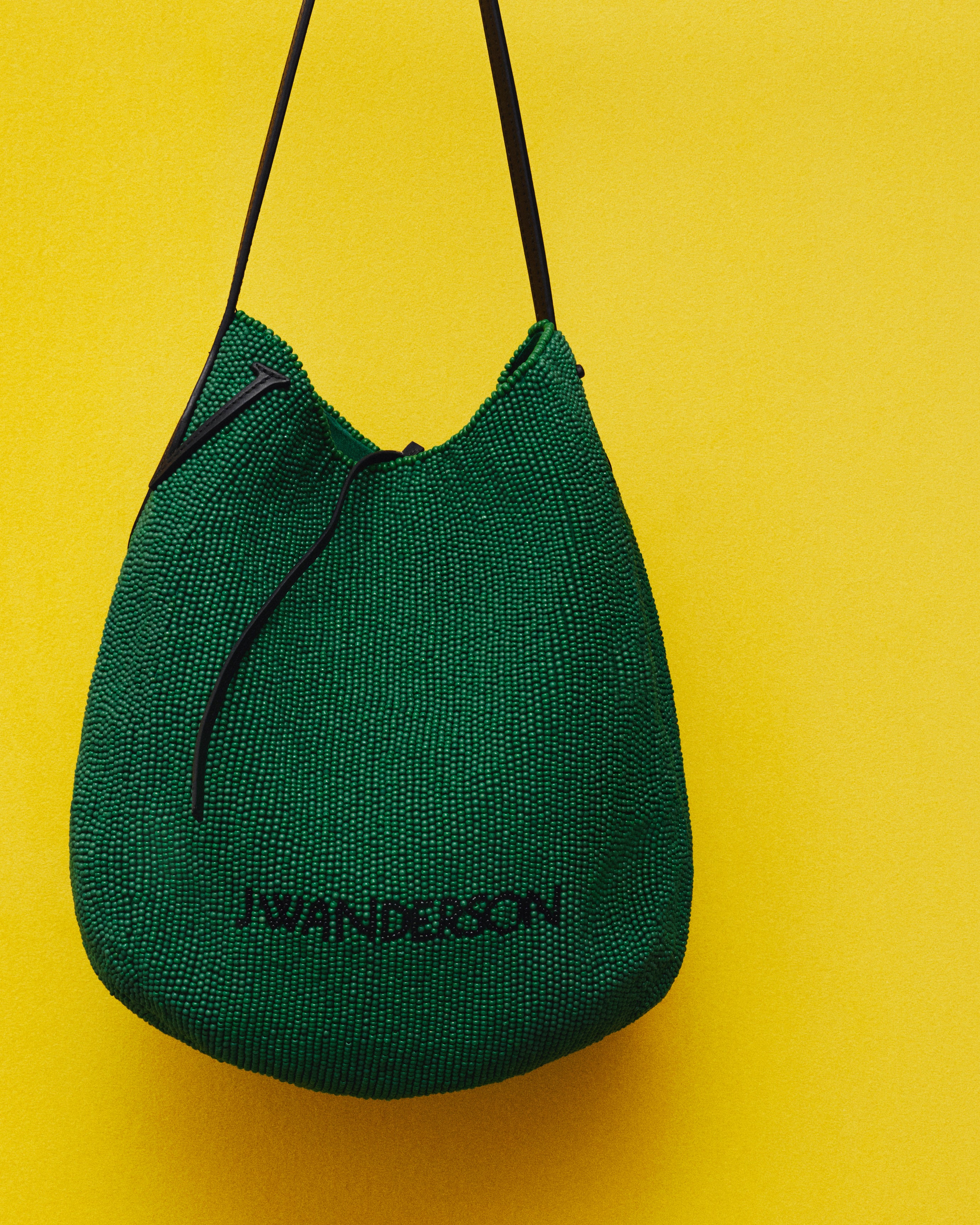 J.W. Anderson Bulb Bag Small Grün Perlen Lederhenkel