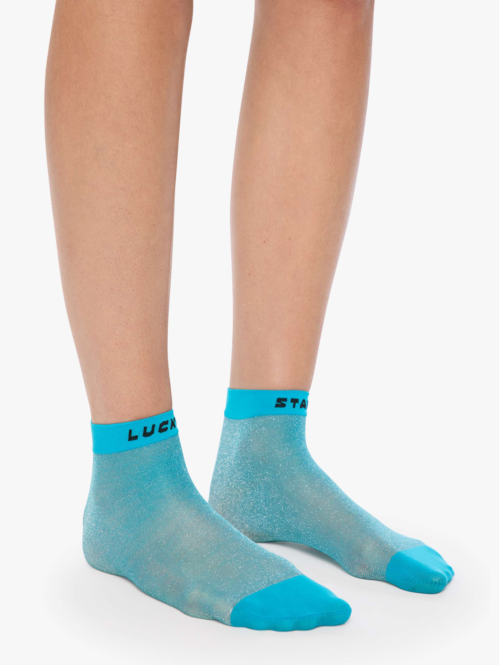 Mother The Slipper Socken Lucky Star Glitzer Blau O/S