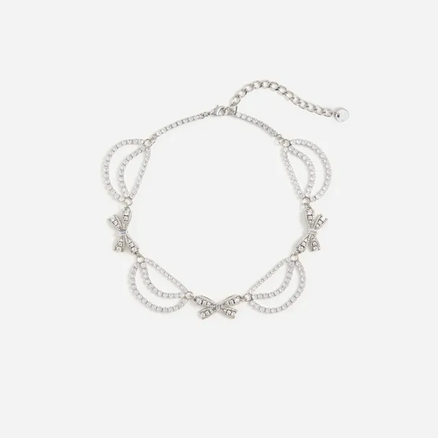 Self Portrait Pearl Crystal Bow Halskette Silber One Size
