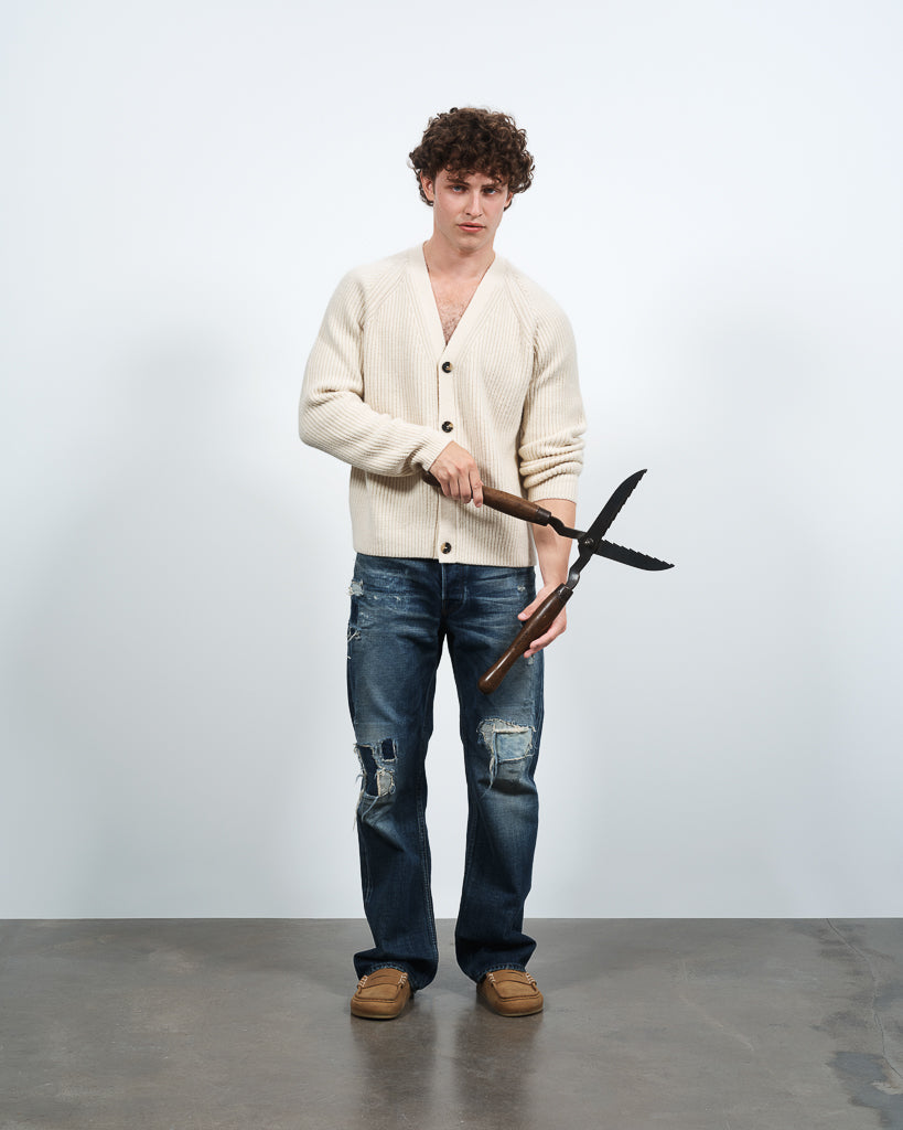 J.W.Anderson V-Neck Cardigan Ivory Herren Yak