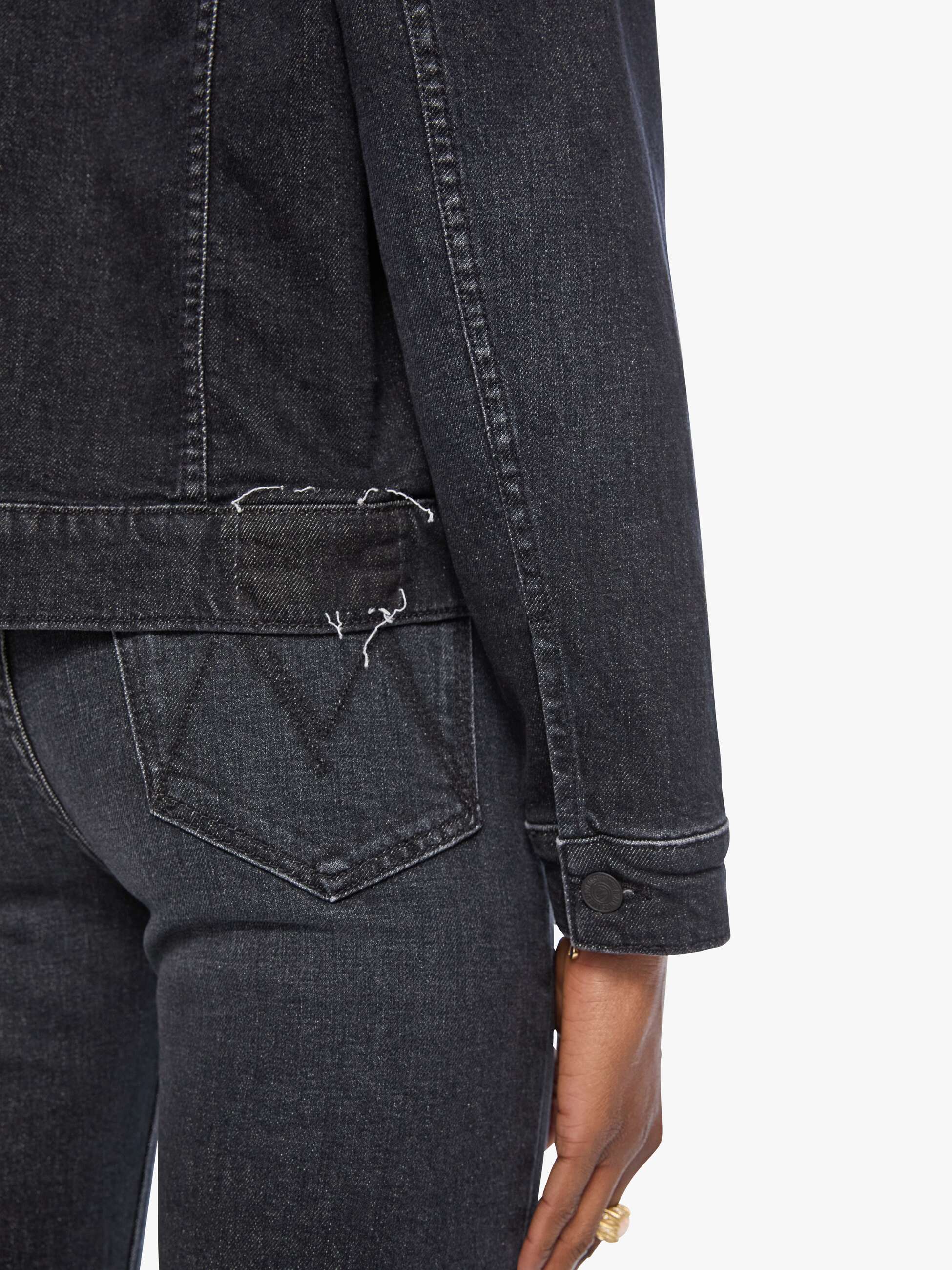 Mother The Bruiser Riding Milkyway Denimjacke Schwarz Cropped