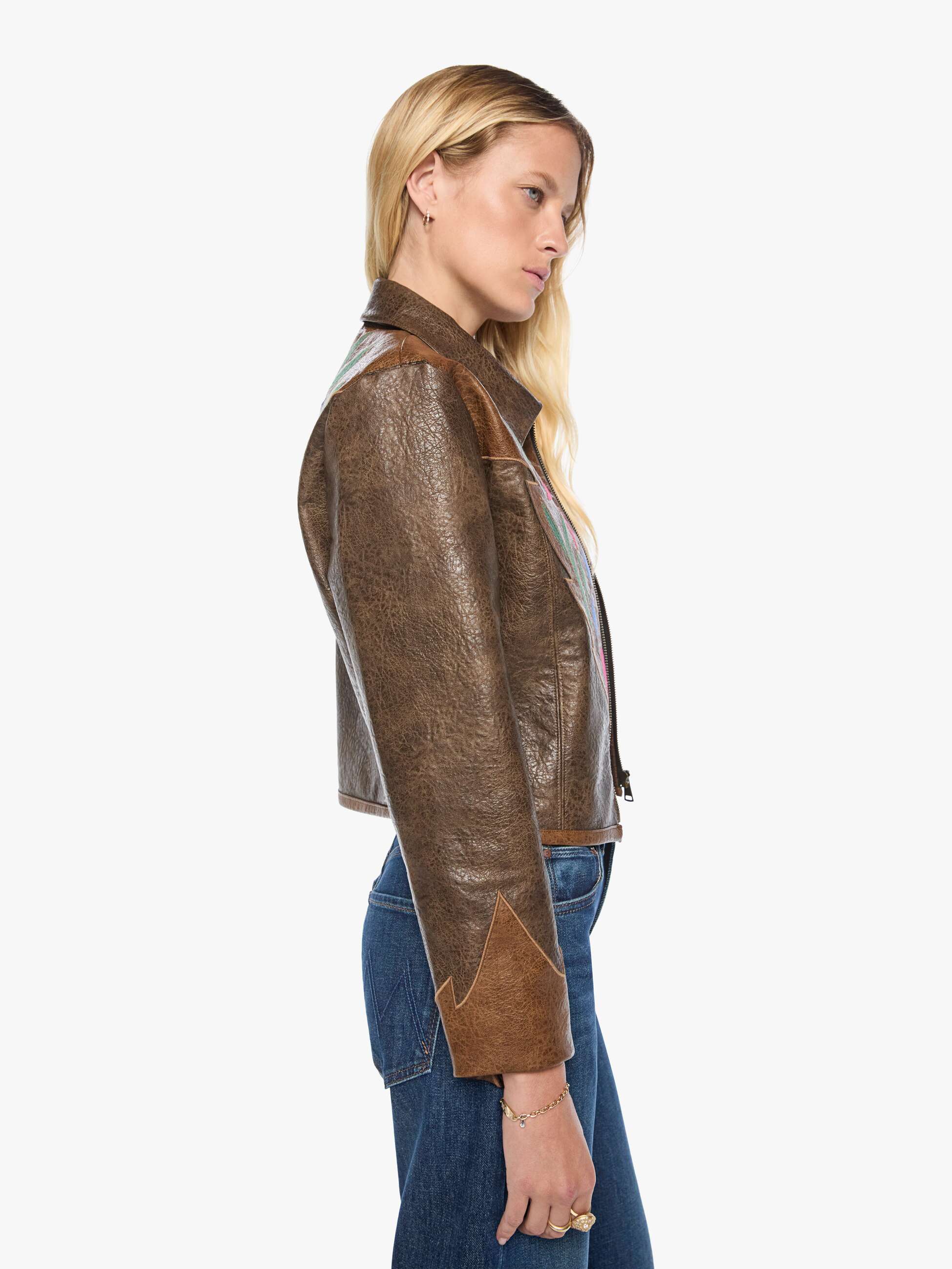 Mother The Open Book Zip Kunstlederjacke Picante Braun XS-XL