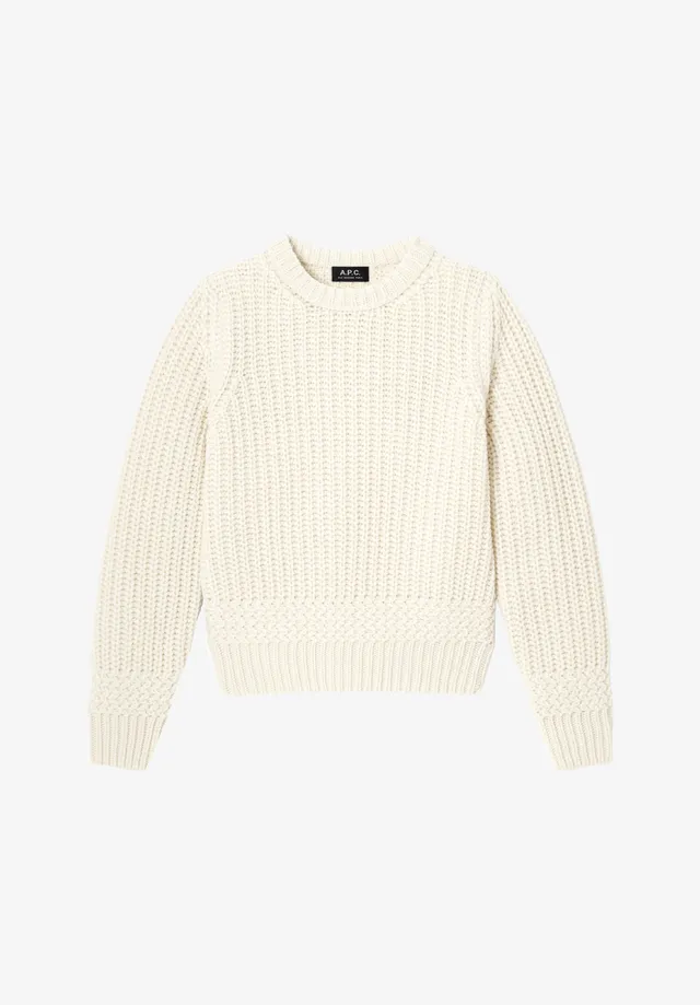A.P.C. Pullover ecru recycelte Wolle Rundhals
