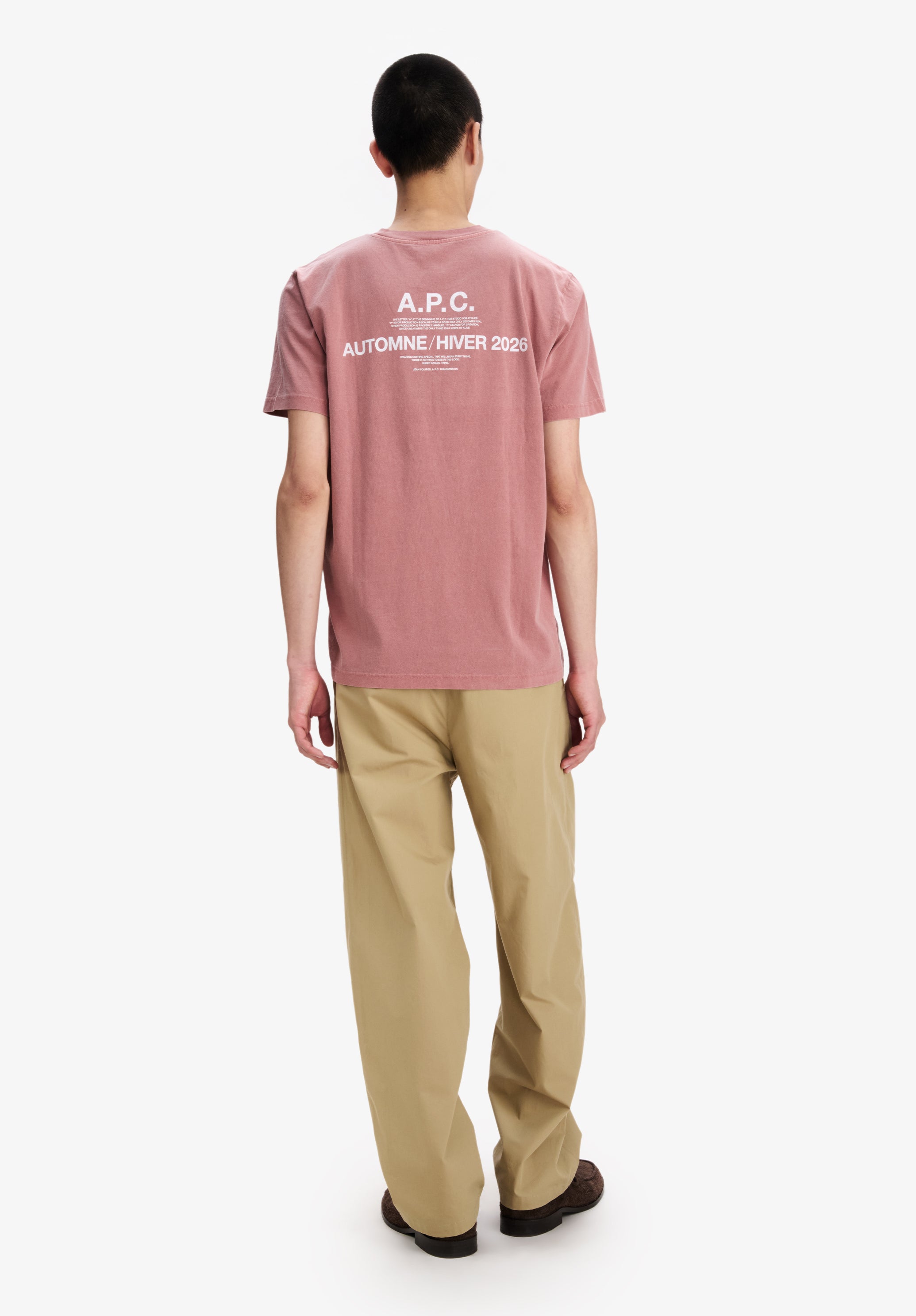 A.P.C. Herbst 27 T-Shirt himbeerrosa Bio-Baumwolle