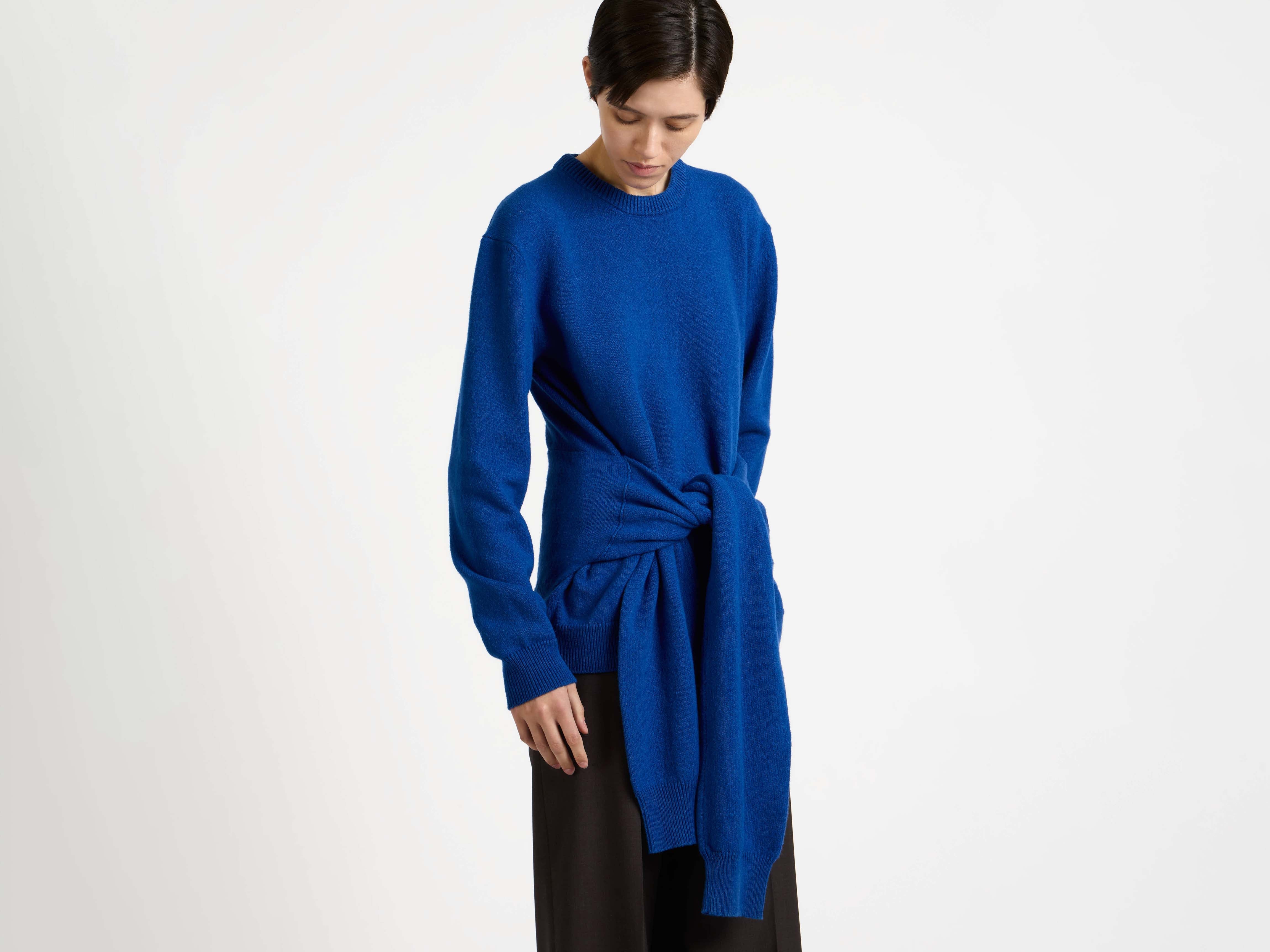 J.W.Anderson Knitwear Sleeve-Tie Waisted Jumper Pullover Cobalt
