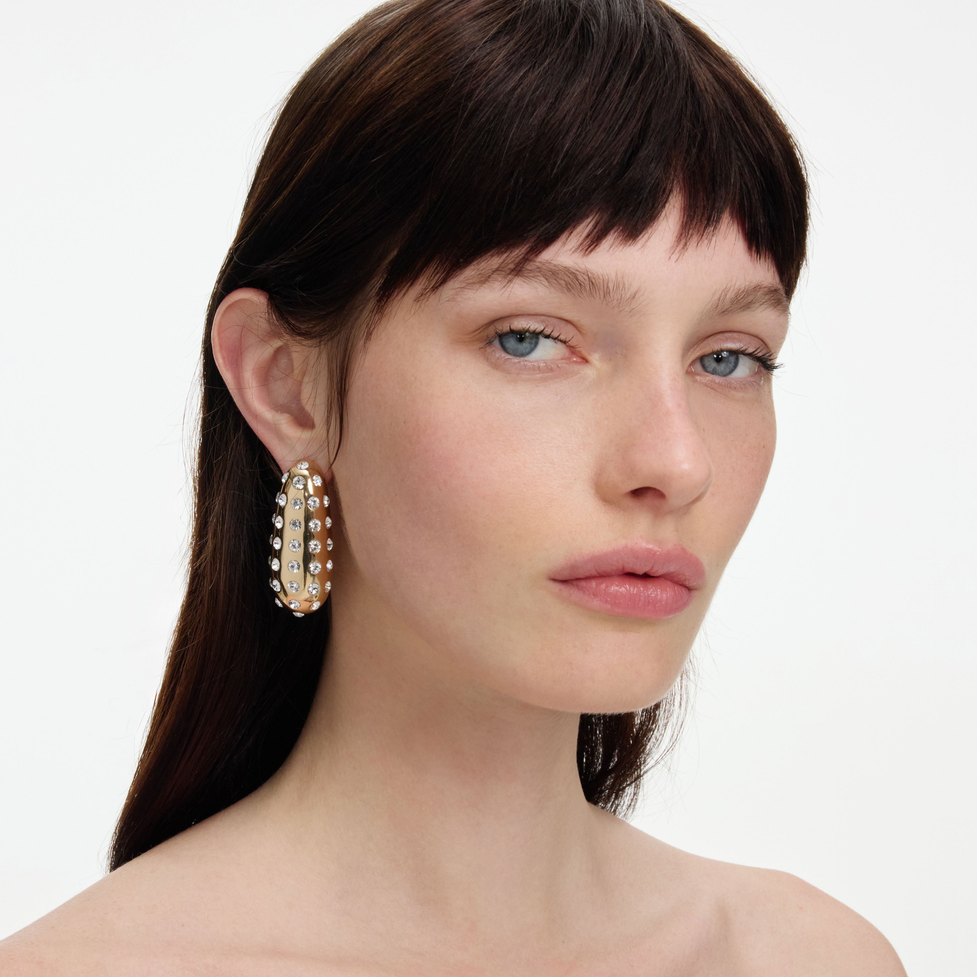 Self Portrait Jewellery Gold Crystal Ohrringe Goldstecker Kristall