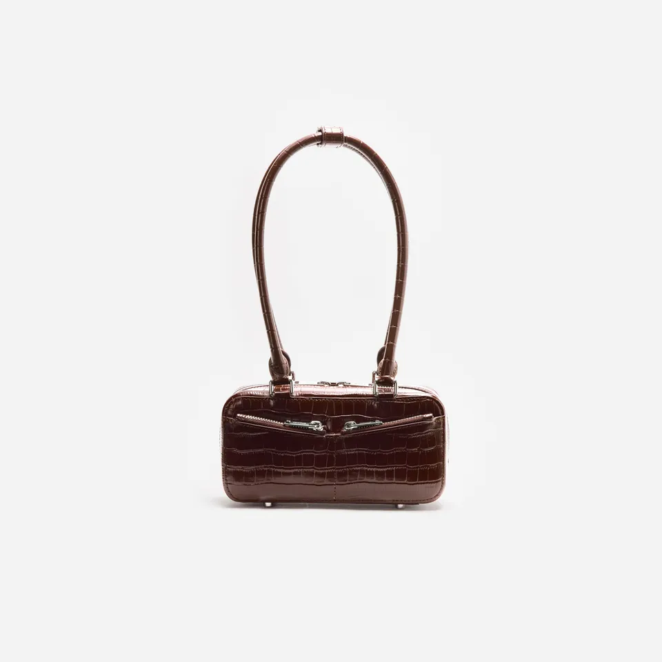 Self-Portrait Handbags Brown Croc Mini Schultertasche Braun Leder