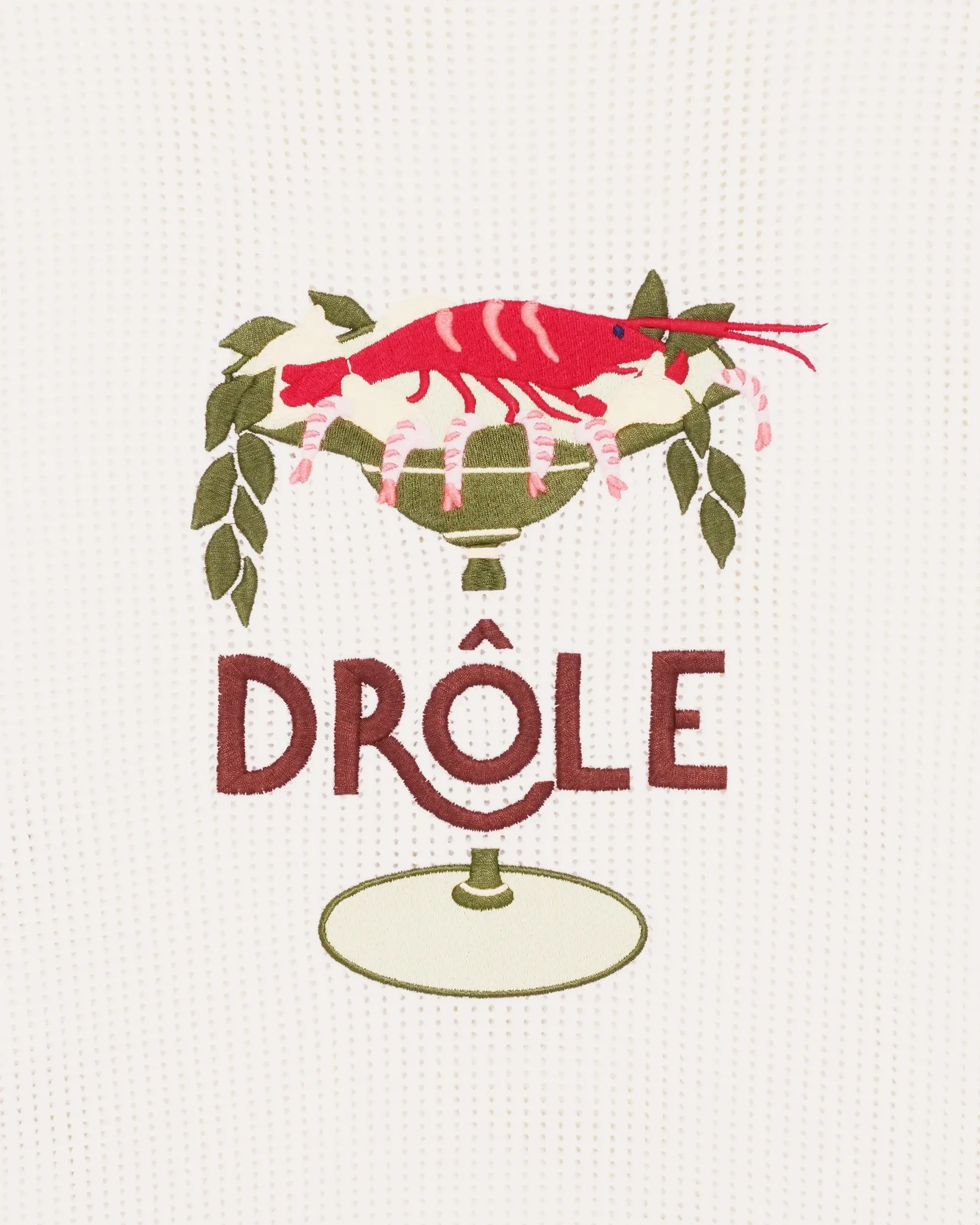 Drôle De Monsieur Maille Lobster Pullover offwhite Baumwolle