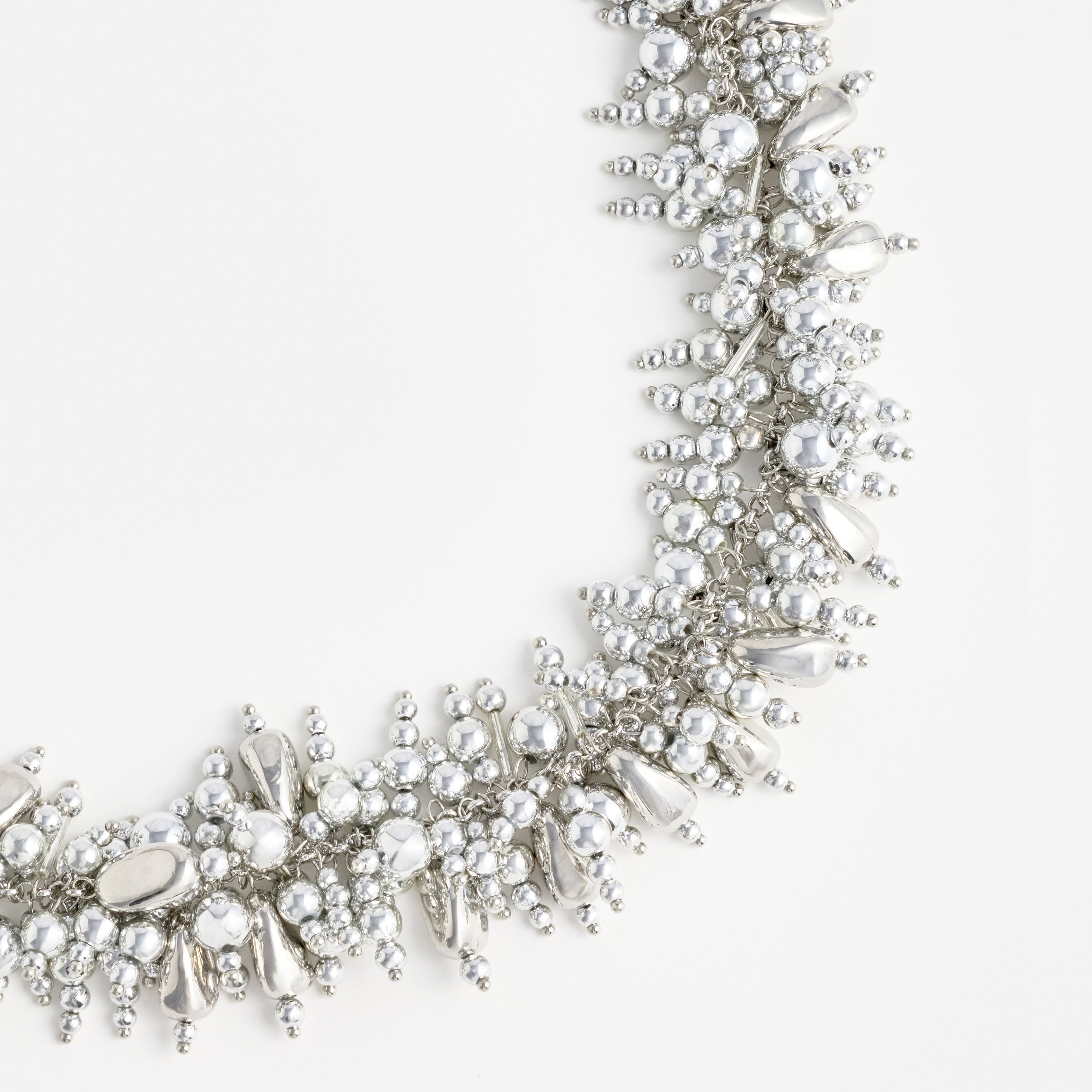 Self Portrait Silver Beaded Choker Halskette Silber