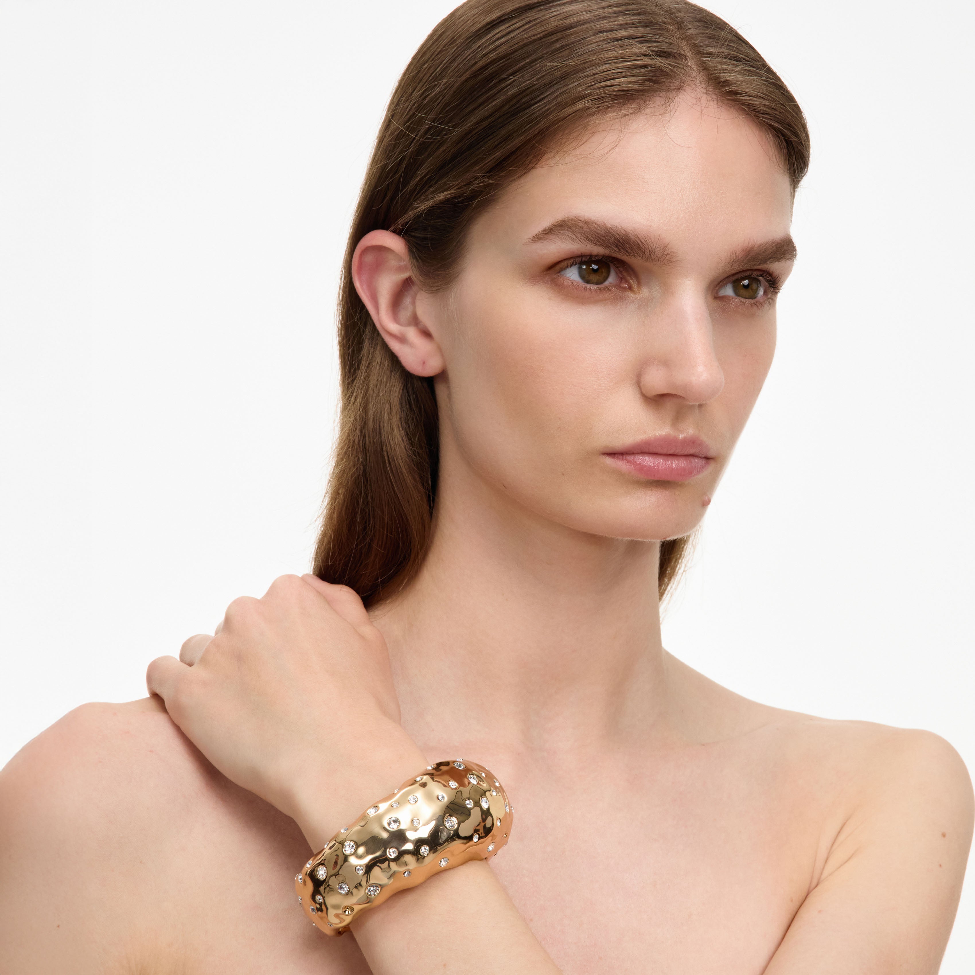 Self Portrait Jewellery Mottled Gold Crystal Armreif Gold One Size