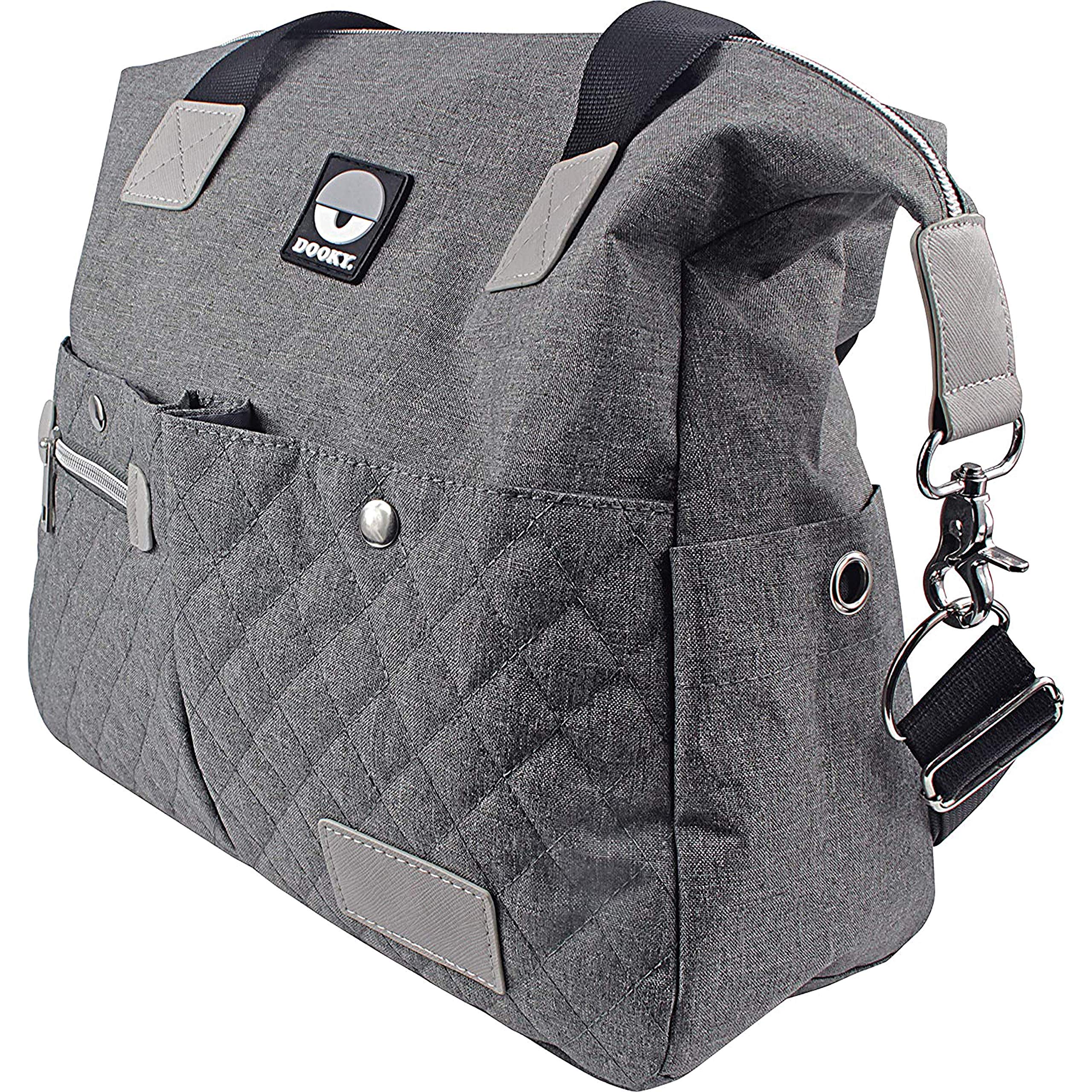 Dooky Diaper Wickeltasche Shoulder Bag grau Melange 8 Fächer