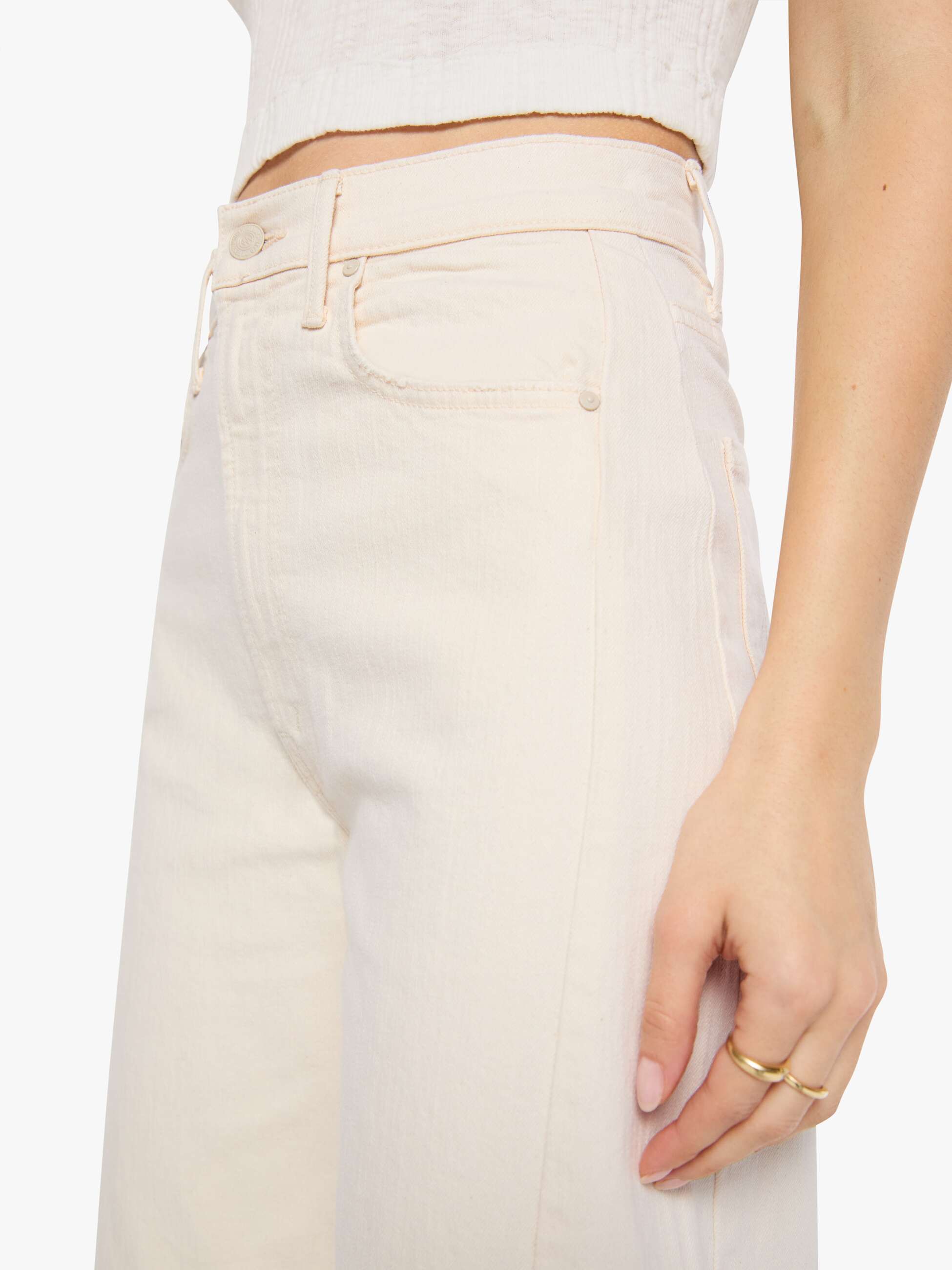 Mother Denim Half-Pipe Jeans Act Natural Weiß Barrel Leg