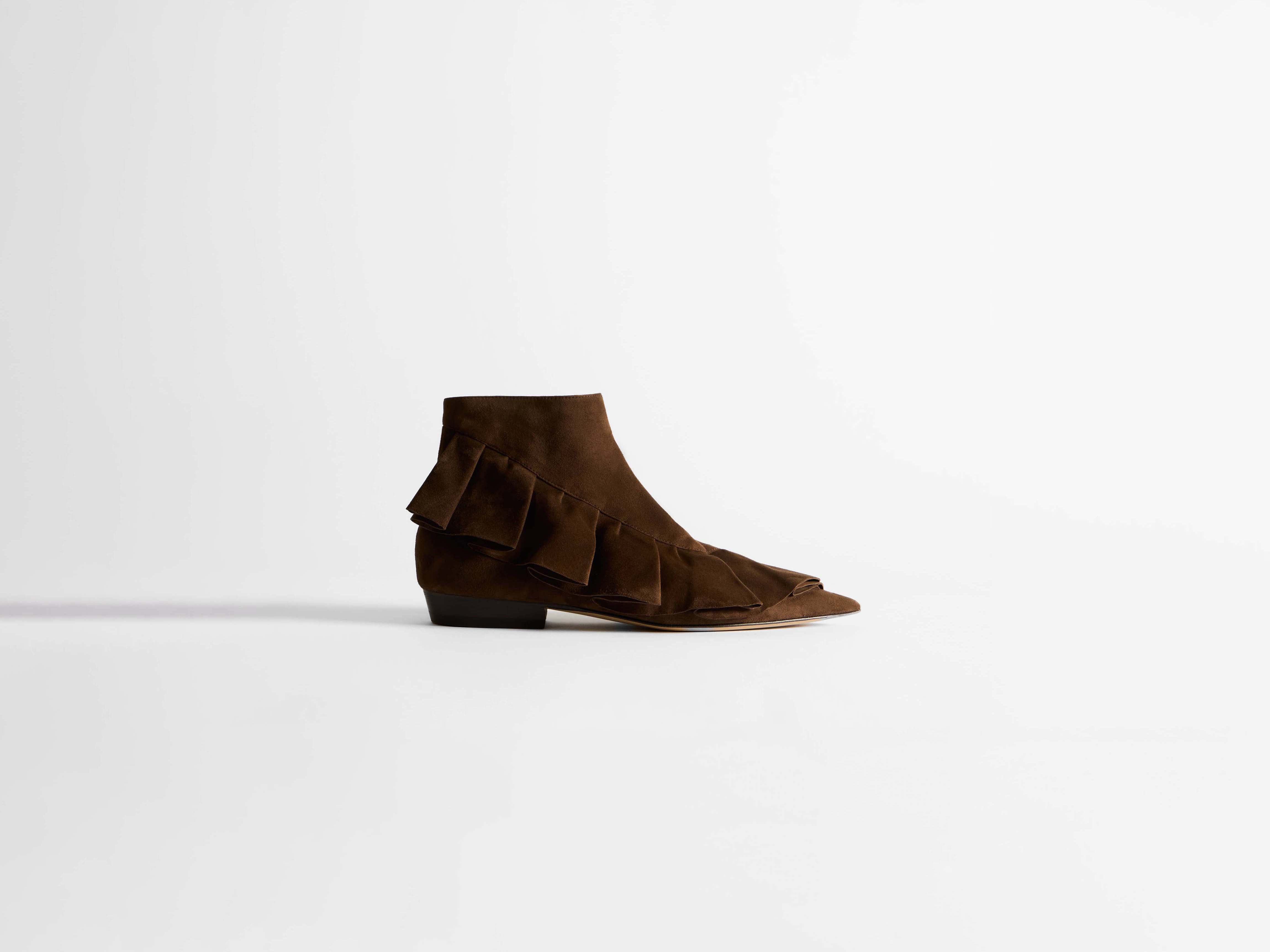J.W.Anderson Shoes Ruffle Boots Stiefel Braun Ziegenleder